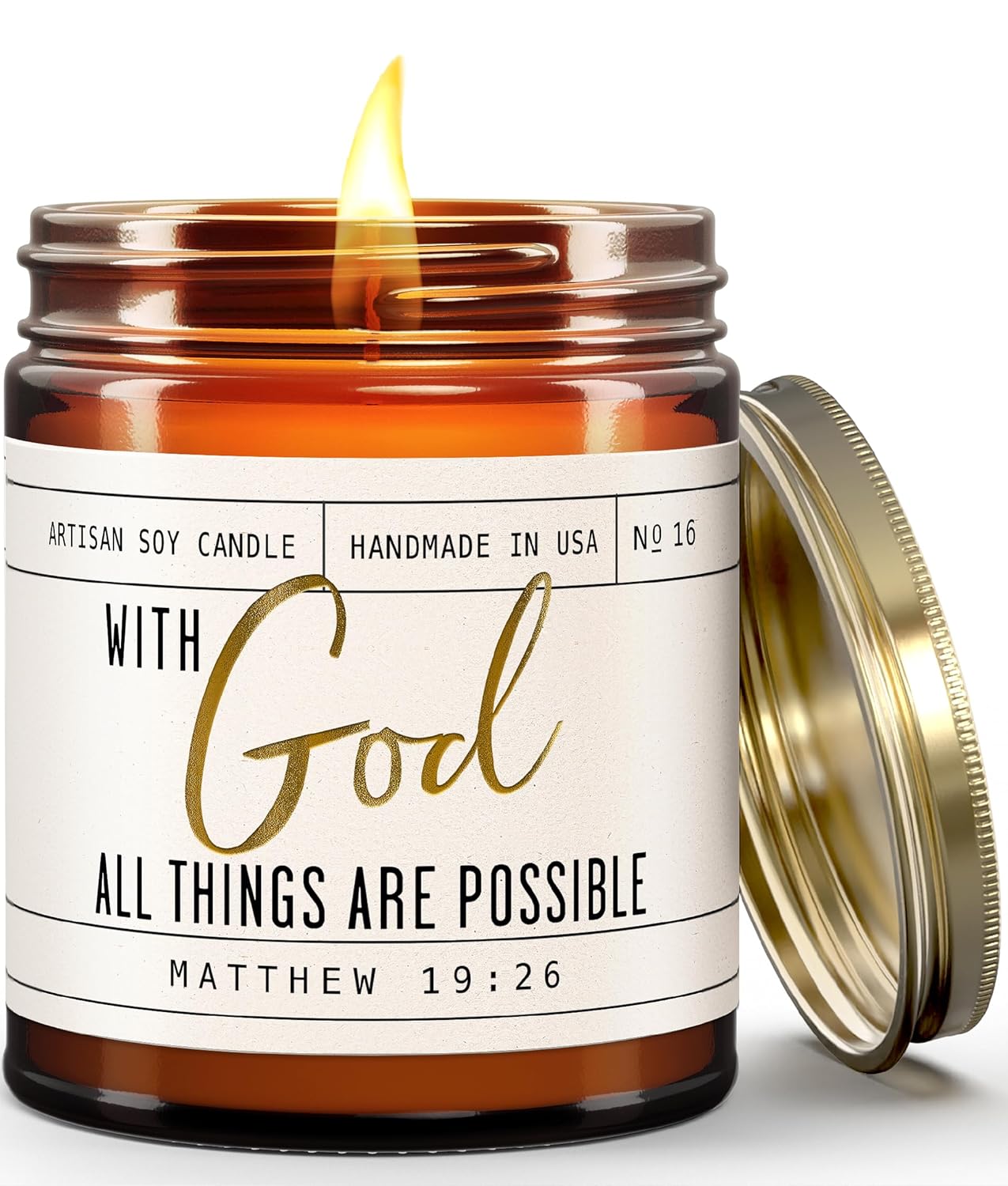 With God Candle Christian Gift for Women USA Made