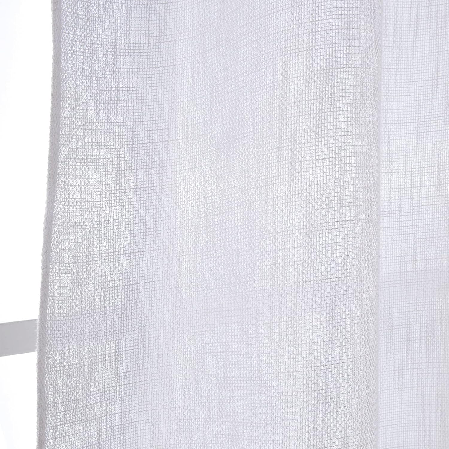 VORTTA White Burlap Look Swag Curtains 36 Inch 2 Panels