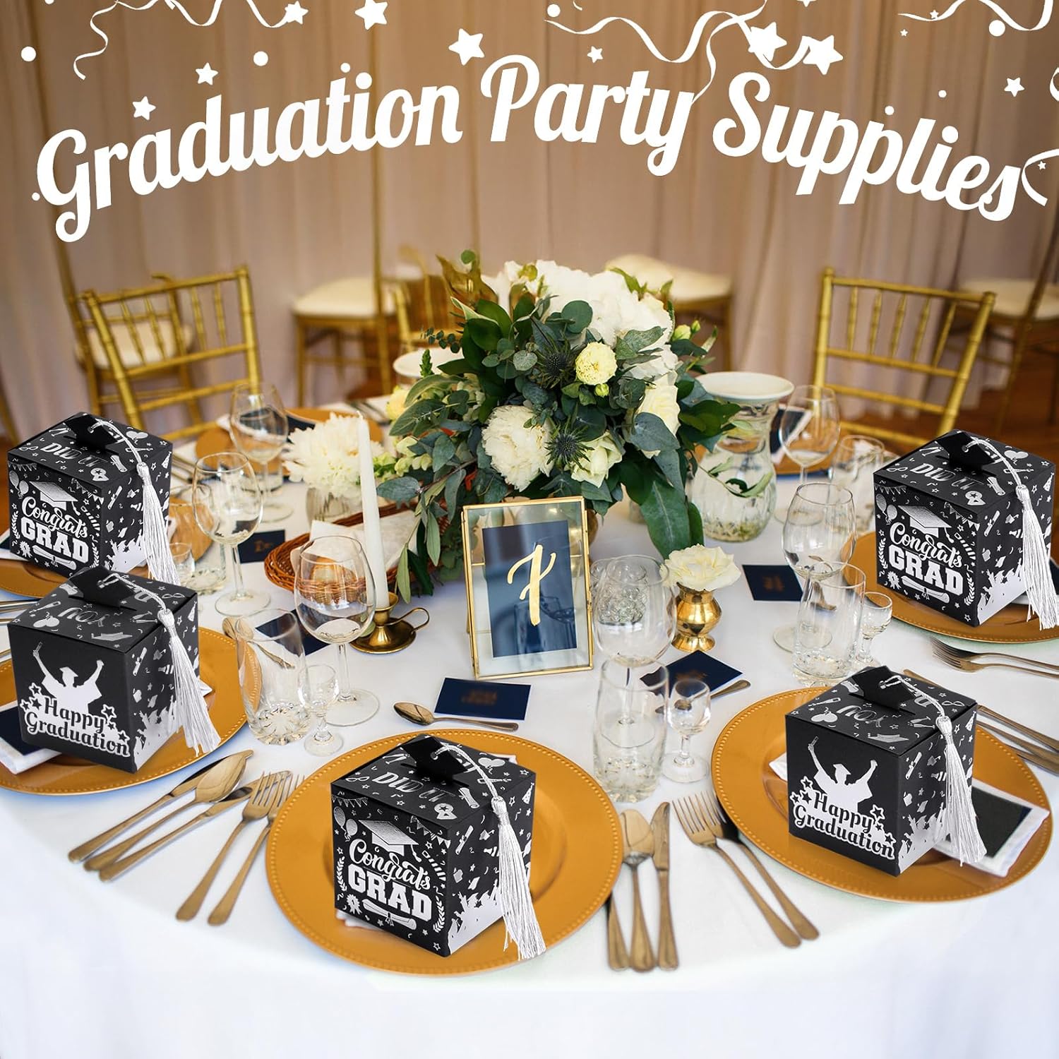 Tenceur 30 Pcs Graduation Cap Party Favor Box Set