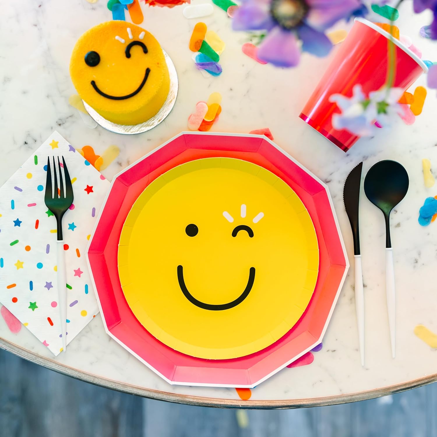 Sprinkles Smiles Rainbow Cake Slice Napkins Pack of 20