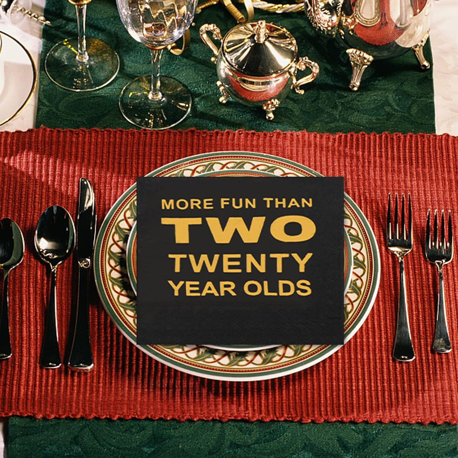 Apriciti Black Gold Cocktail Napkins 40th Birthday