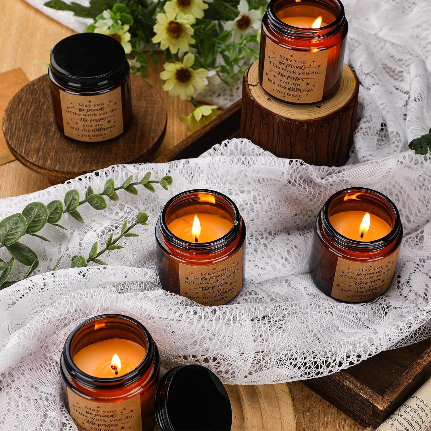 MTLEE 24 Pcs Thank You Jar Candles 35 oz