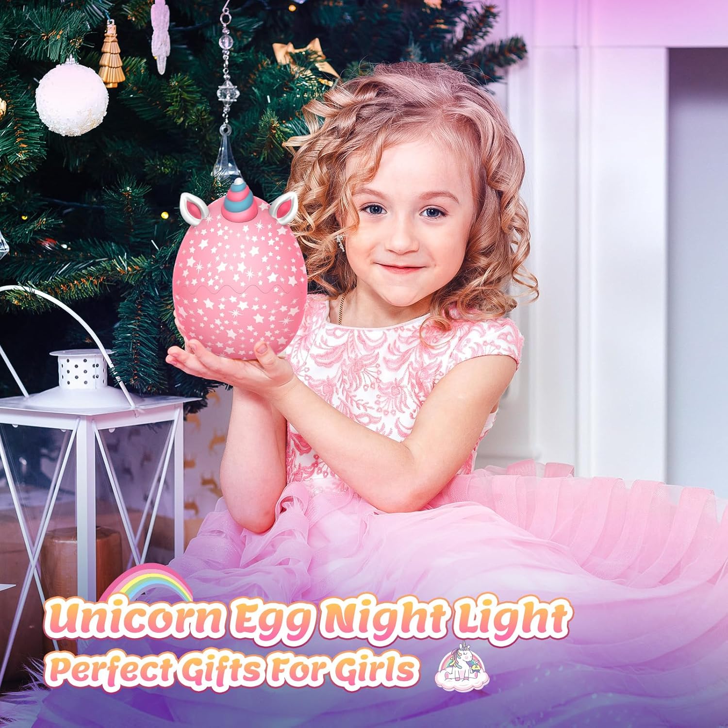 Unicorn Egg Night Light Toy with Timer and Projection