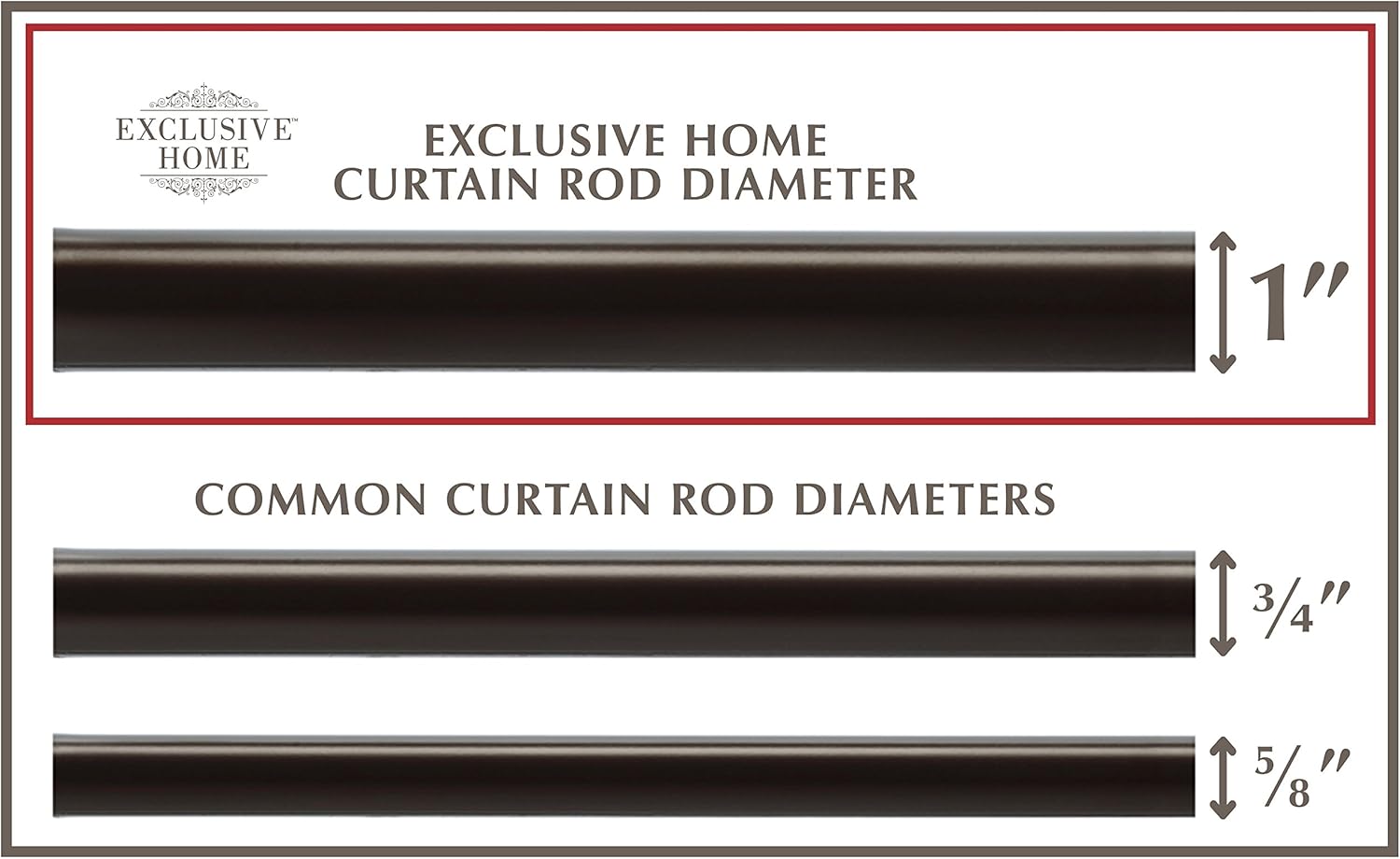 Exclusive Home Vine 1 Inch Curtain Rod and Finial Set Matte Bronze Adjustable