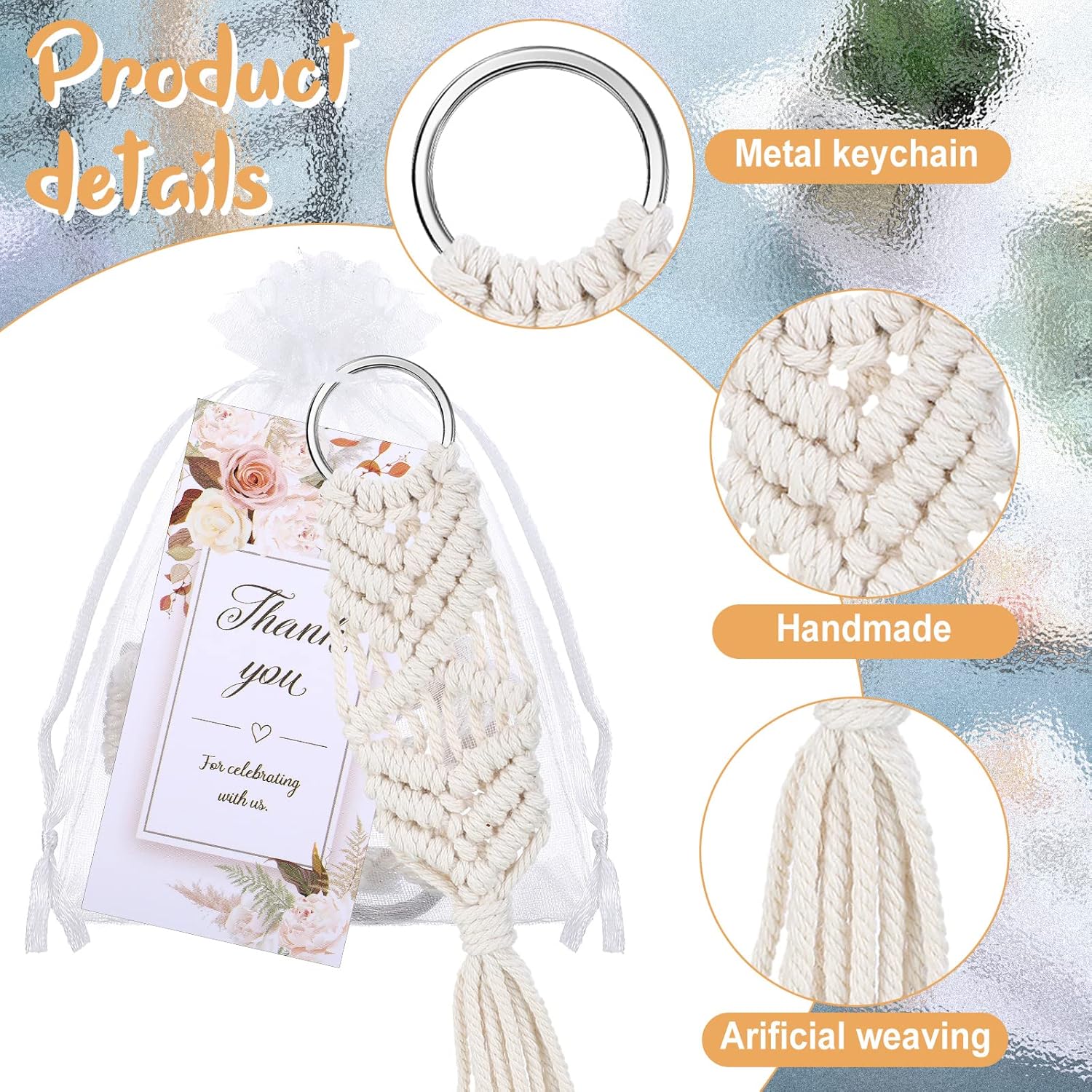 Giegxin 48 Pcs Boho Party Favor Keychains