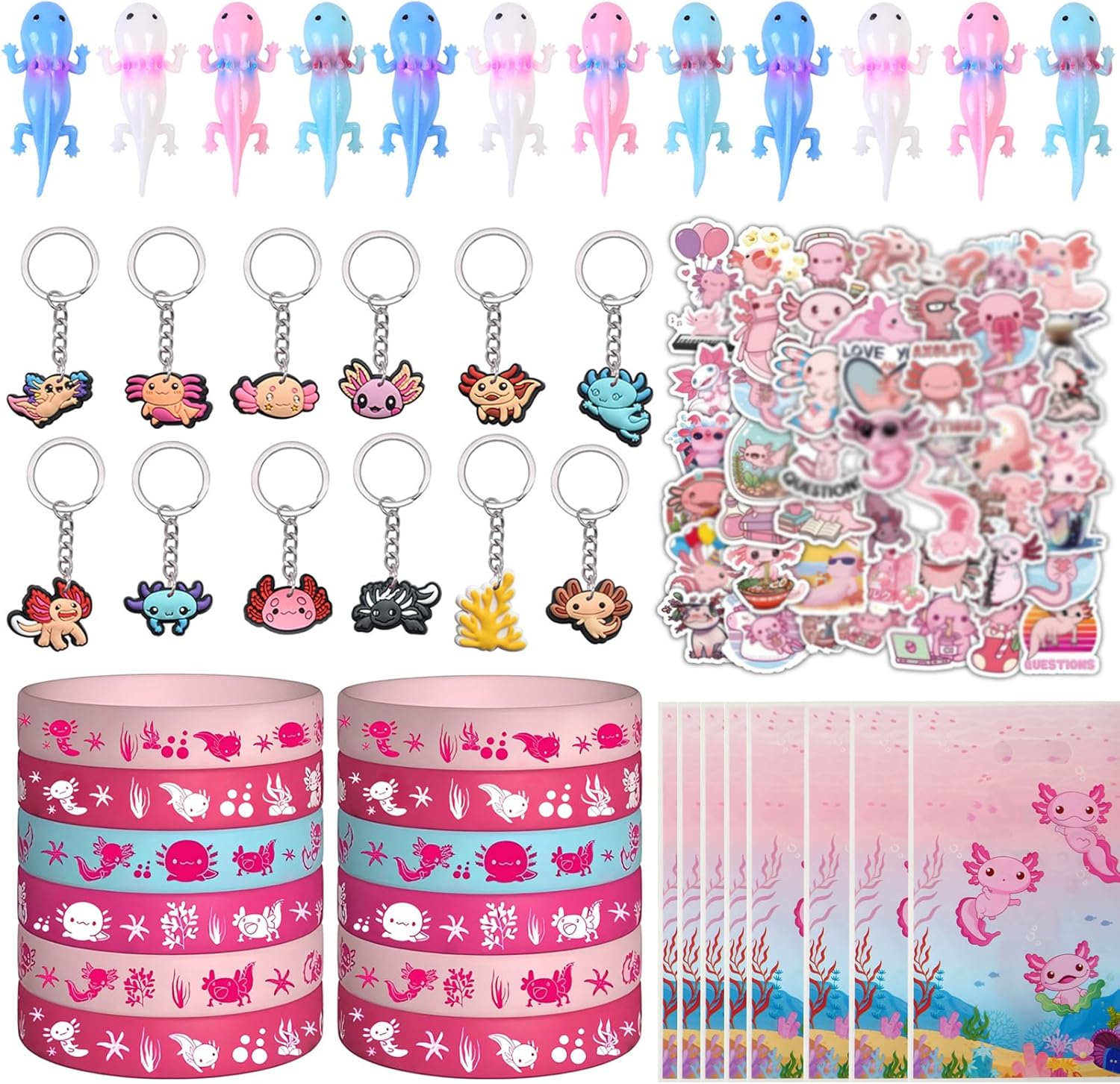 108 PCS Axolotl Party Favors Pack for Kids
