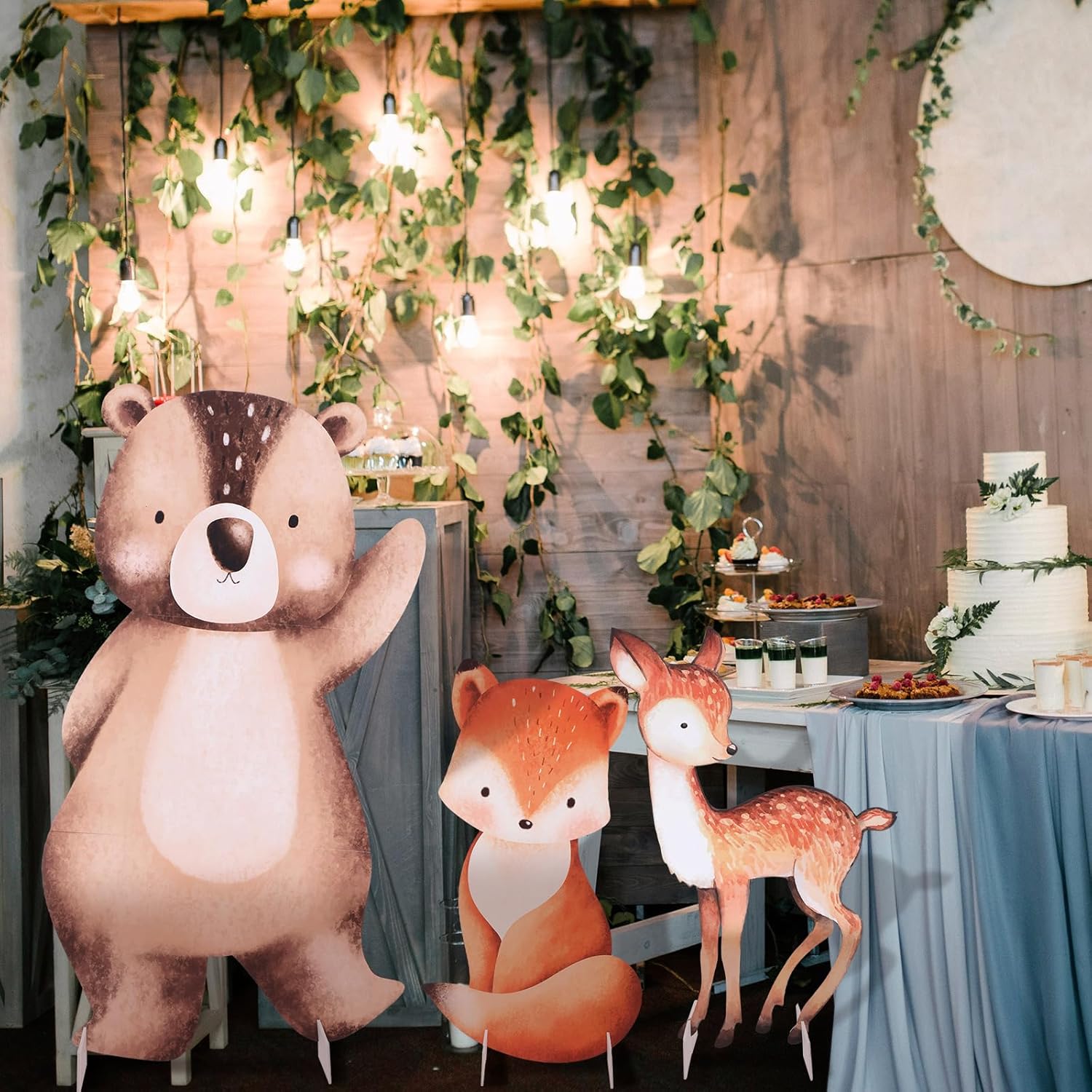 Leinuosen 3 Pcs Woodland Party Stand Decorations Set