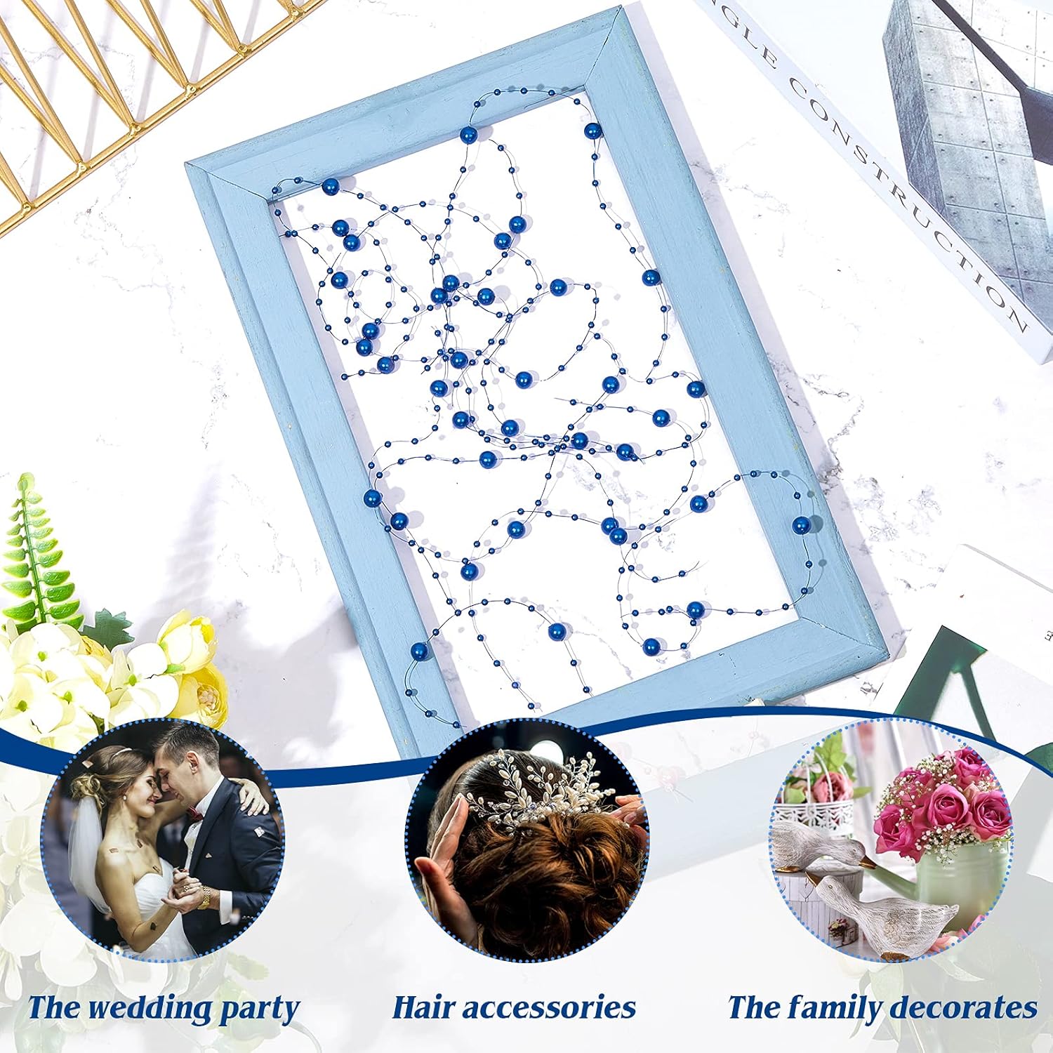 Tondiamo Artificial Pearl String for Floating Candle Centerpieces