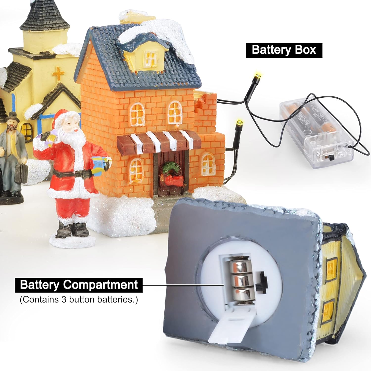 Zornrc Christmas Village Set with LED Lights