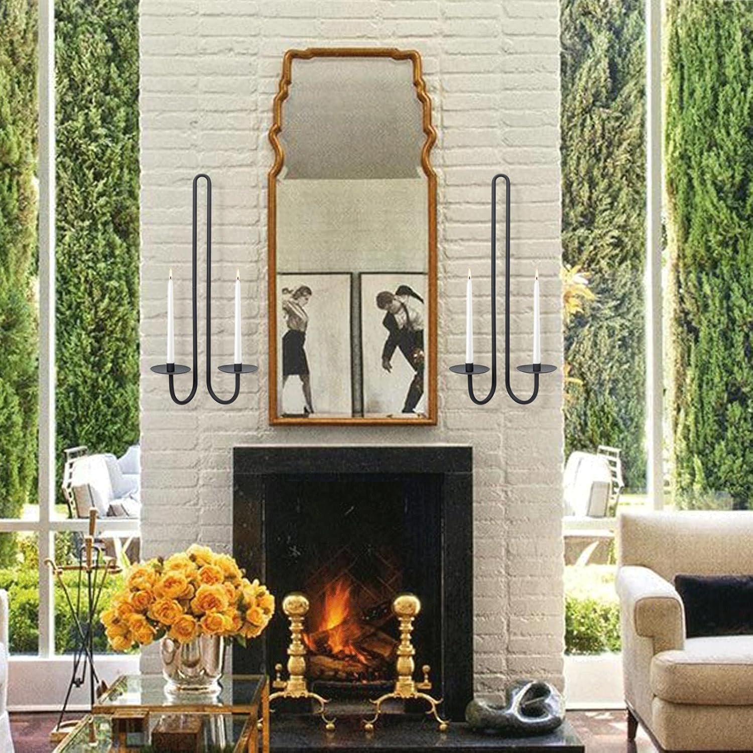 Aimto Wall Sconce Candle Holder Set of 2 Black