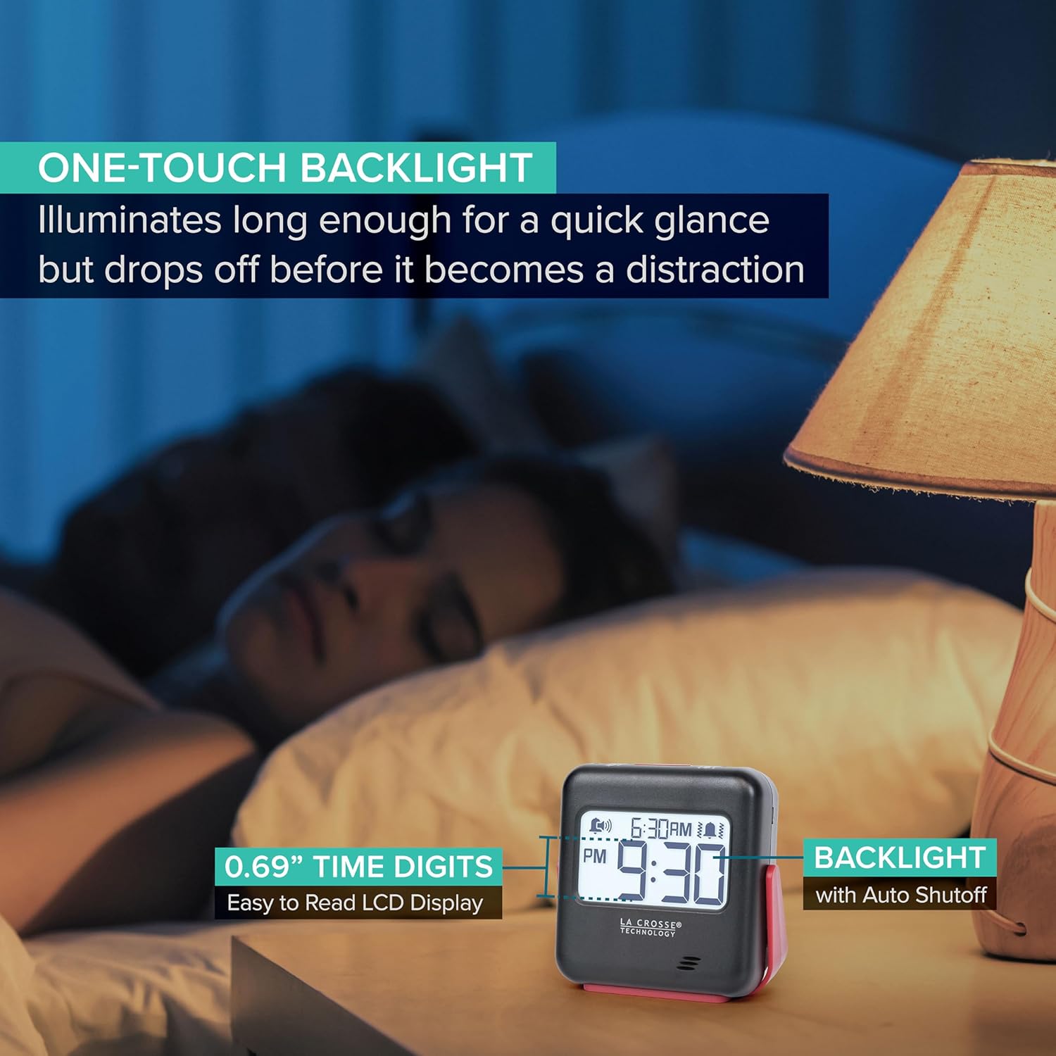 La Crosse Technology Buzz Digital Alarm Clock with Vibration and Loud Sound