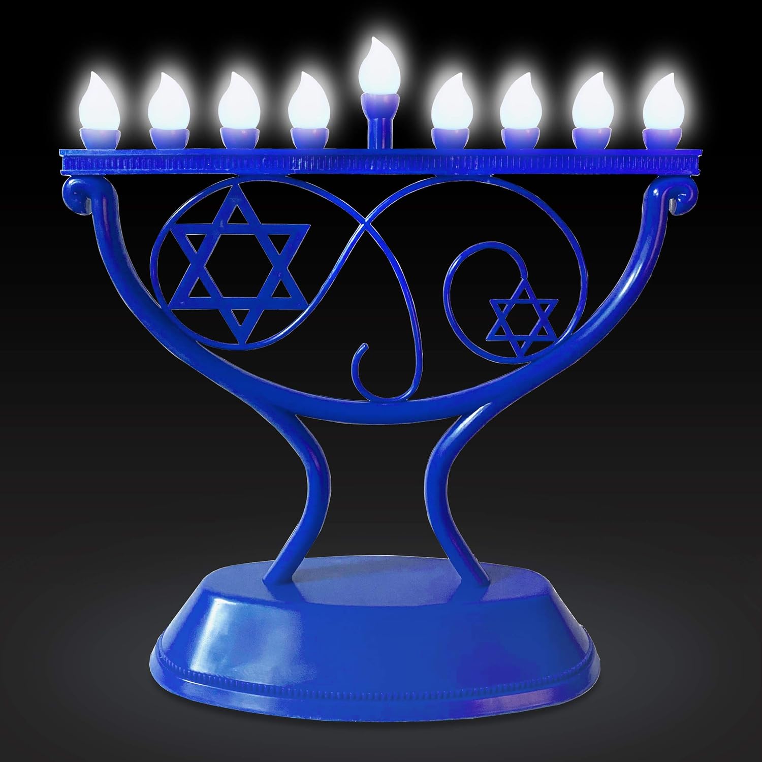 Ner Mitzvah LED Blue Hanukkah Menorah