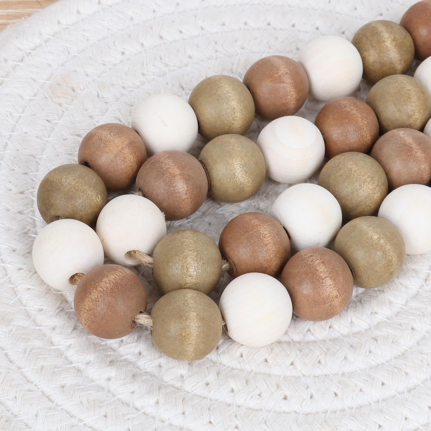 Meplait Wood Bead Garland 39 Inch Farmhouse Decor