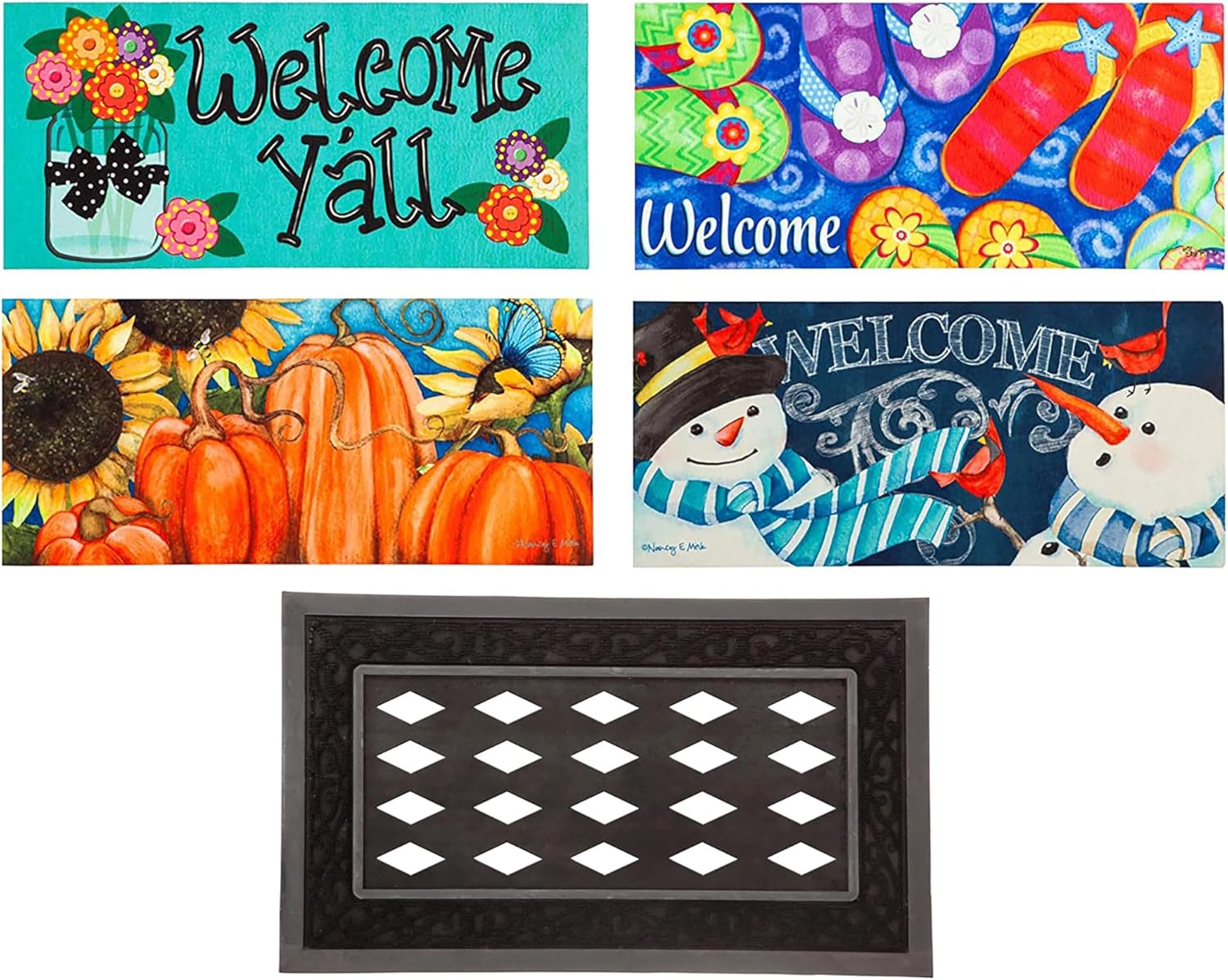 Evergreen Flag Sassafras Bundle - 5 Seasonal Doormats Set