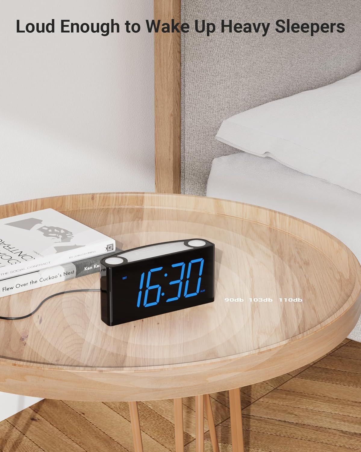 Rocam Digital Alarm Clock with 75 Inch LED Display