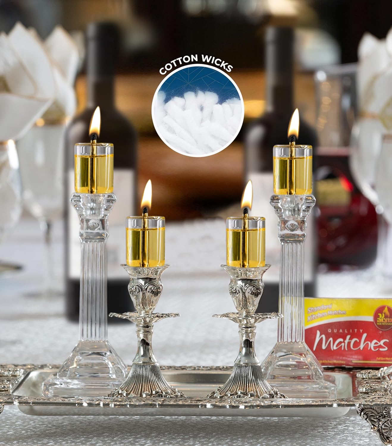 Ner Mitzvah Cotton Wicks 50 Pack for Oil Candles