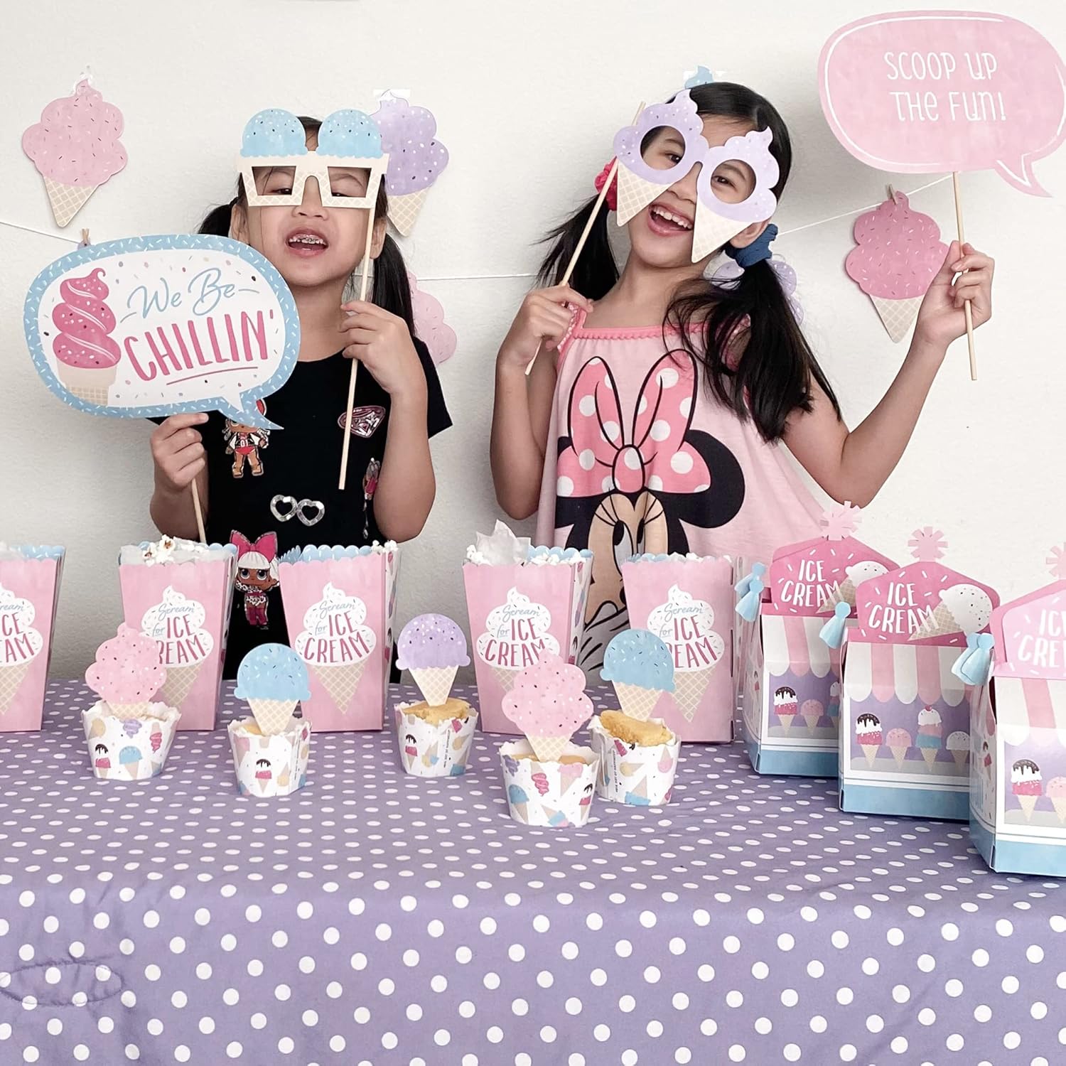 Big Dot of Happiness Ice Cream Photo Booth Props Kit 20 Count