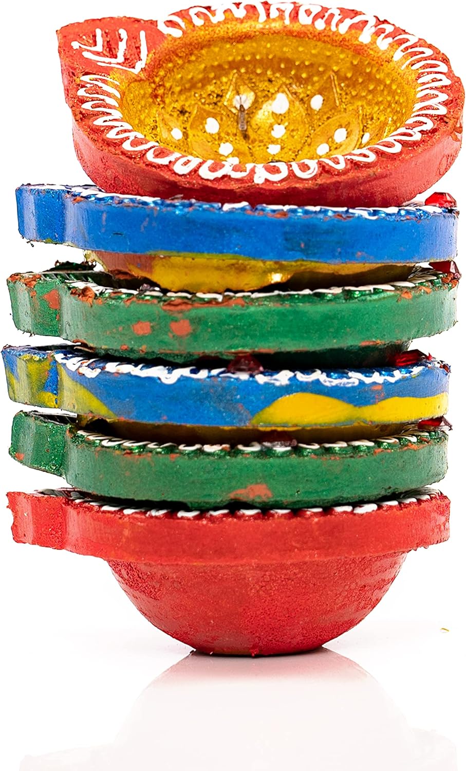 Tarini Gallery Earthen Diya Set of 6 Circle Shape