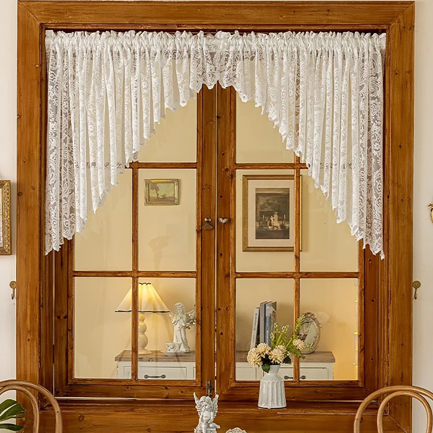 Gxi White Lace Kitchen Curtain Valance 39 Inches