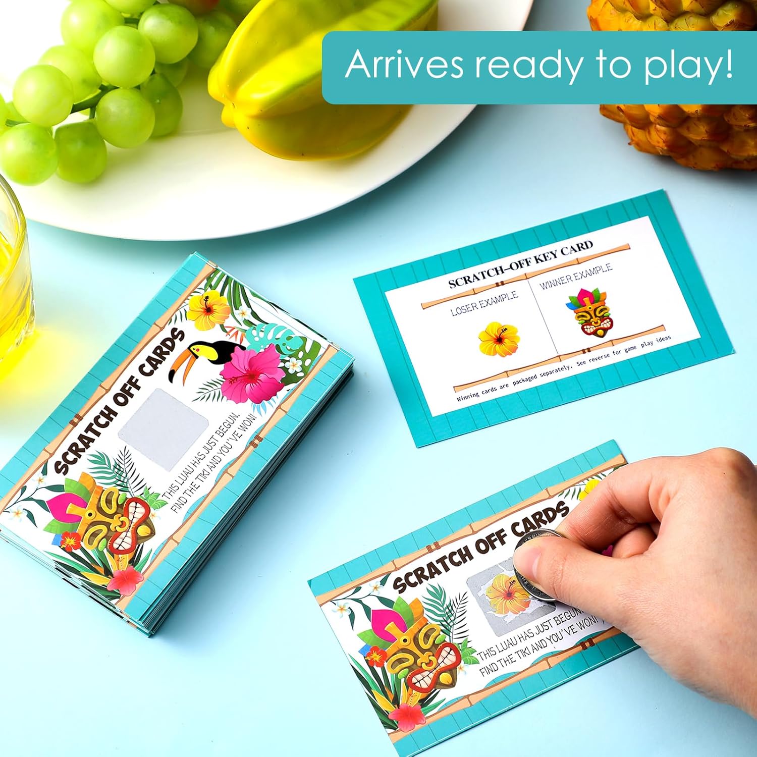 Dunzoom 89 Pcs Summer Scratch Off Game Cards for Luau Party