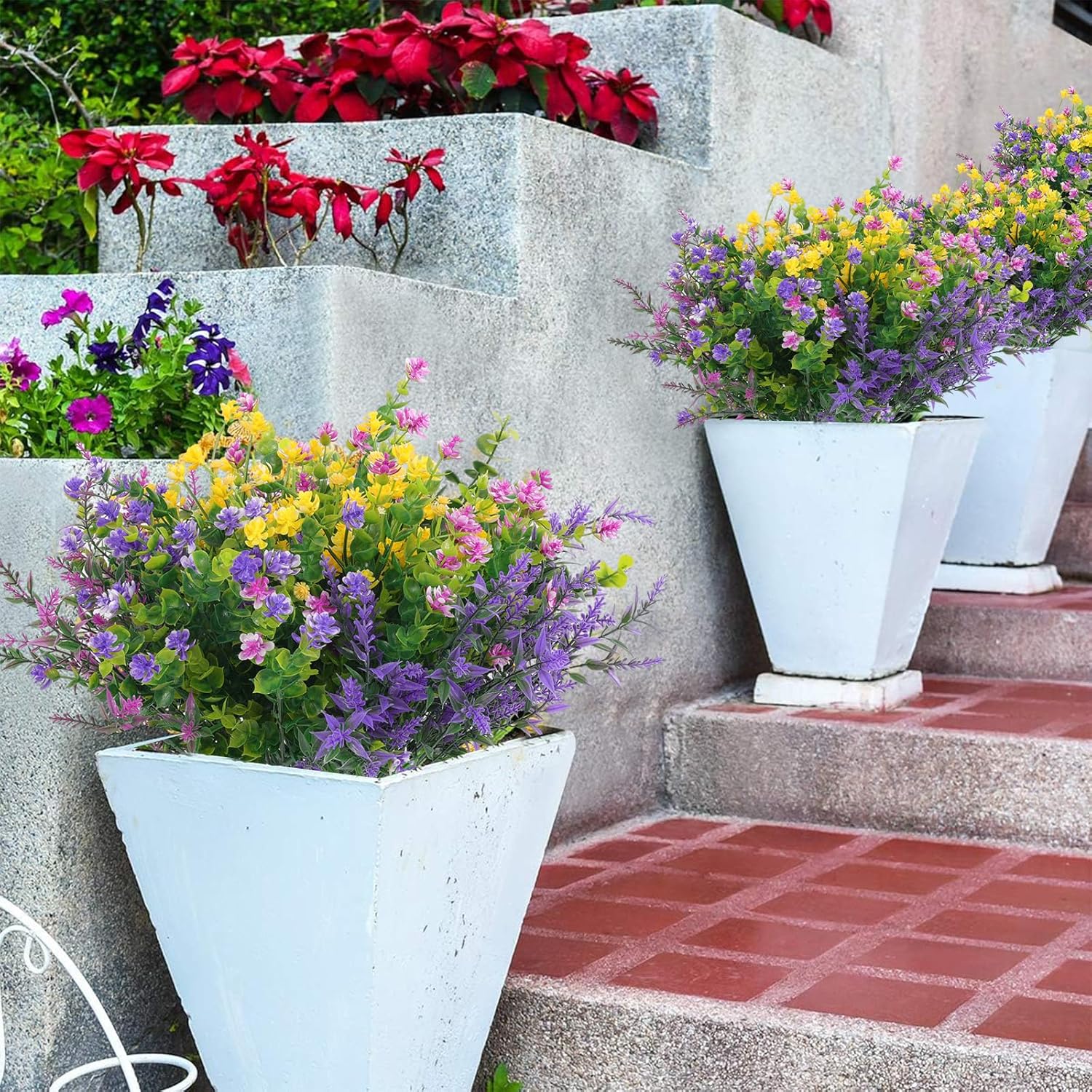 Hananona 24 Pcs Artificial Flowers Outdoor Decor