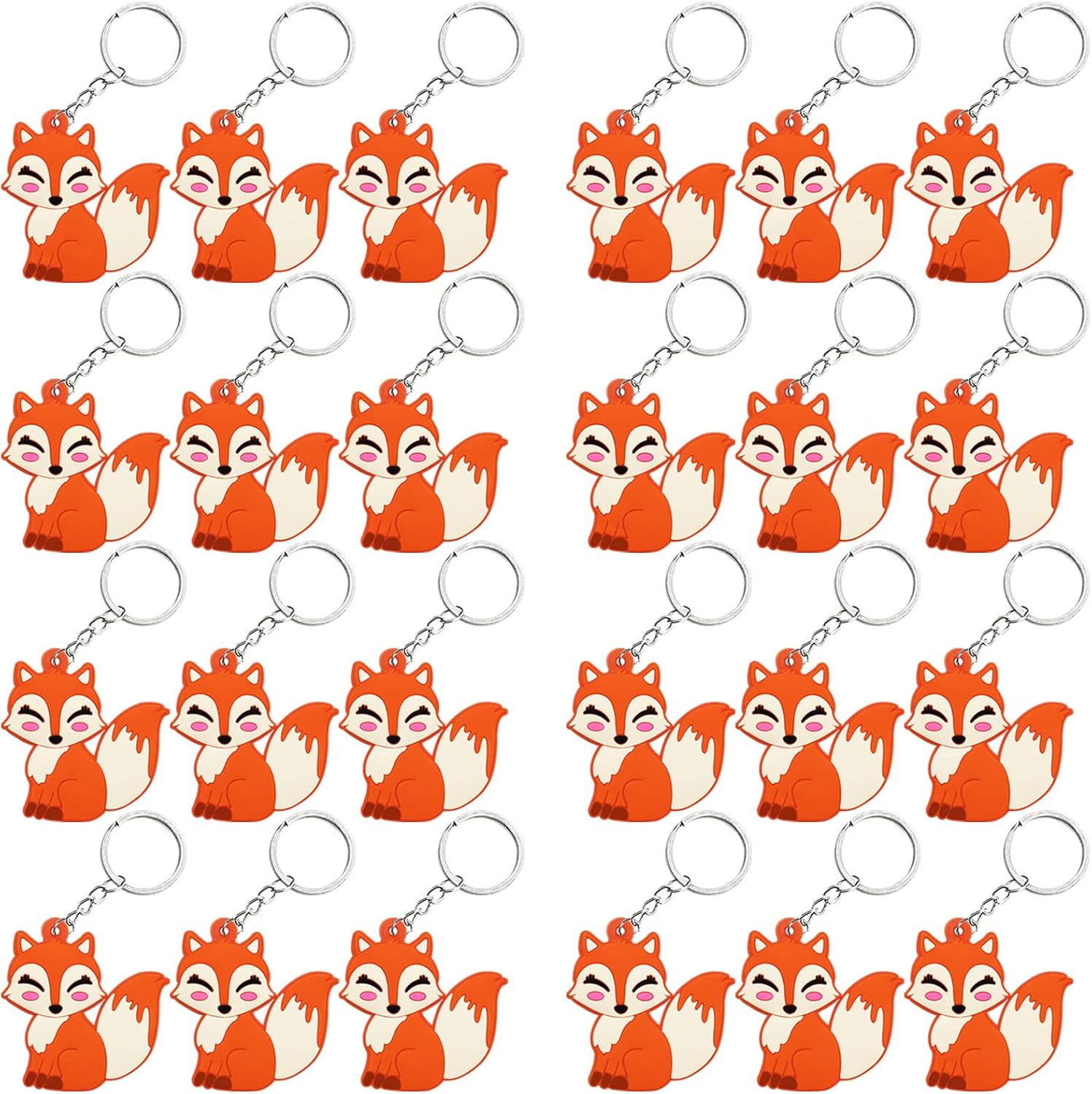 24 Pack Fox Keychain Party Favor Set