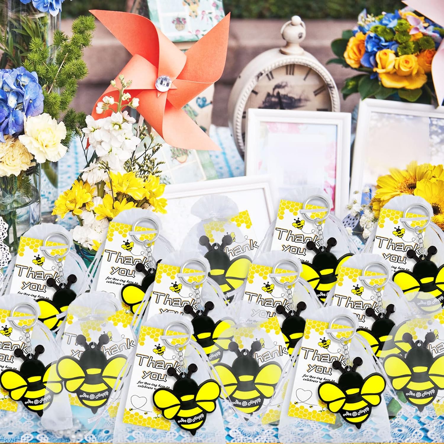 40 Pack Bumble Bee Keyring Party Favor Gift