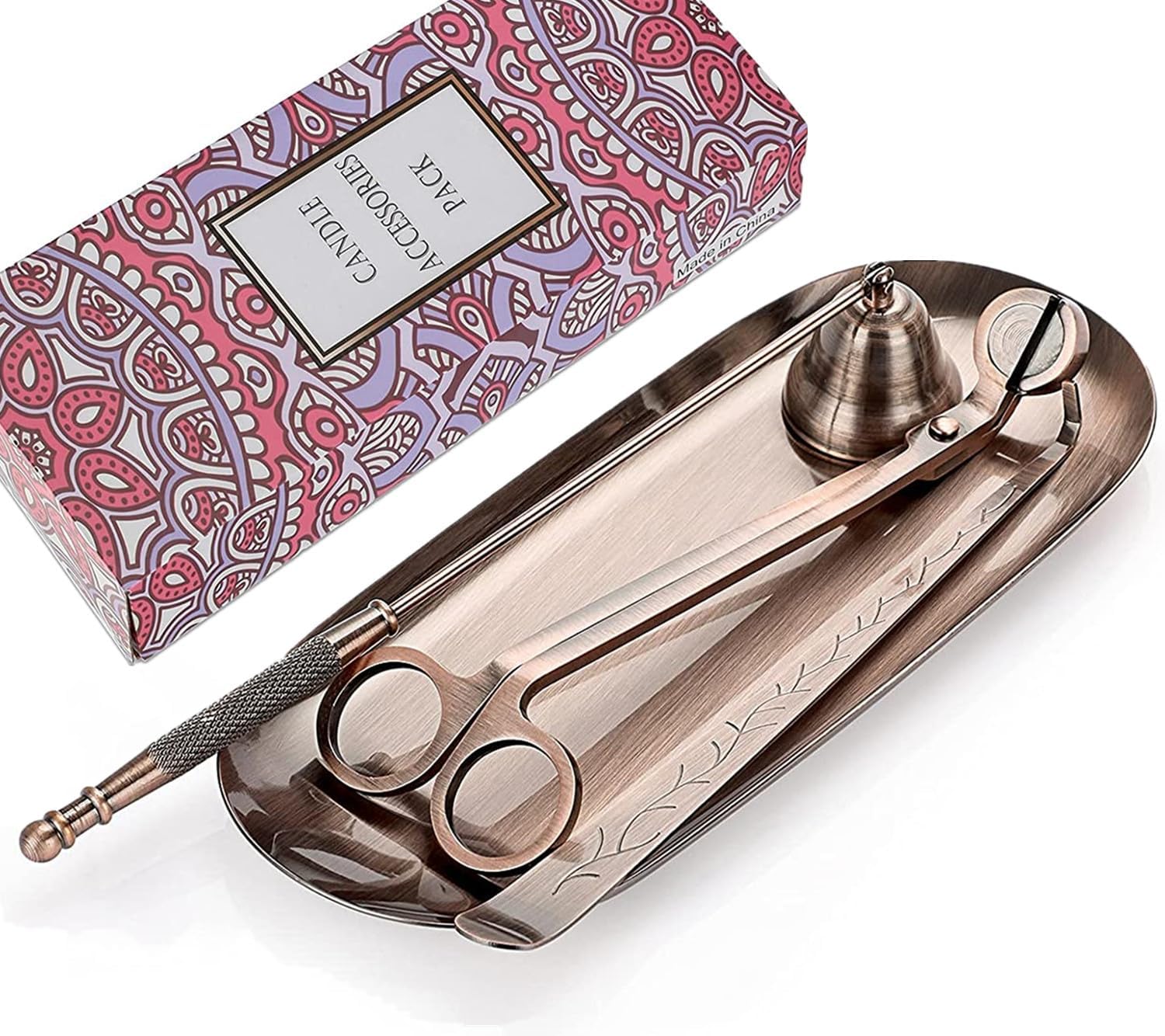 4 In 1 Candle Wick Trimmer Set with Tray and Storage Bag