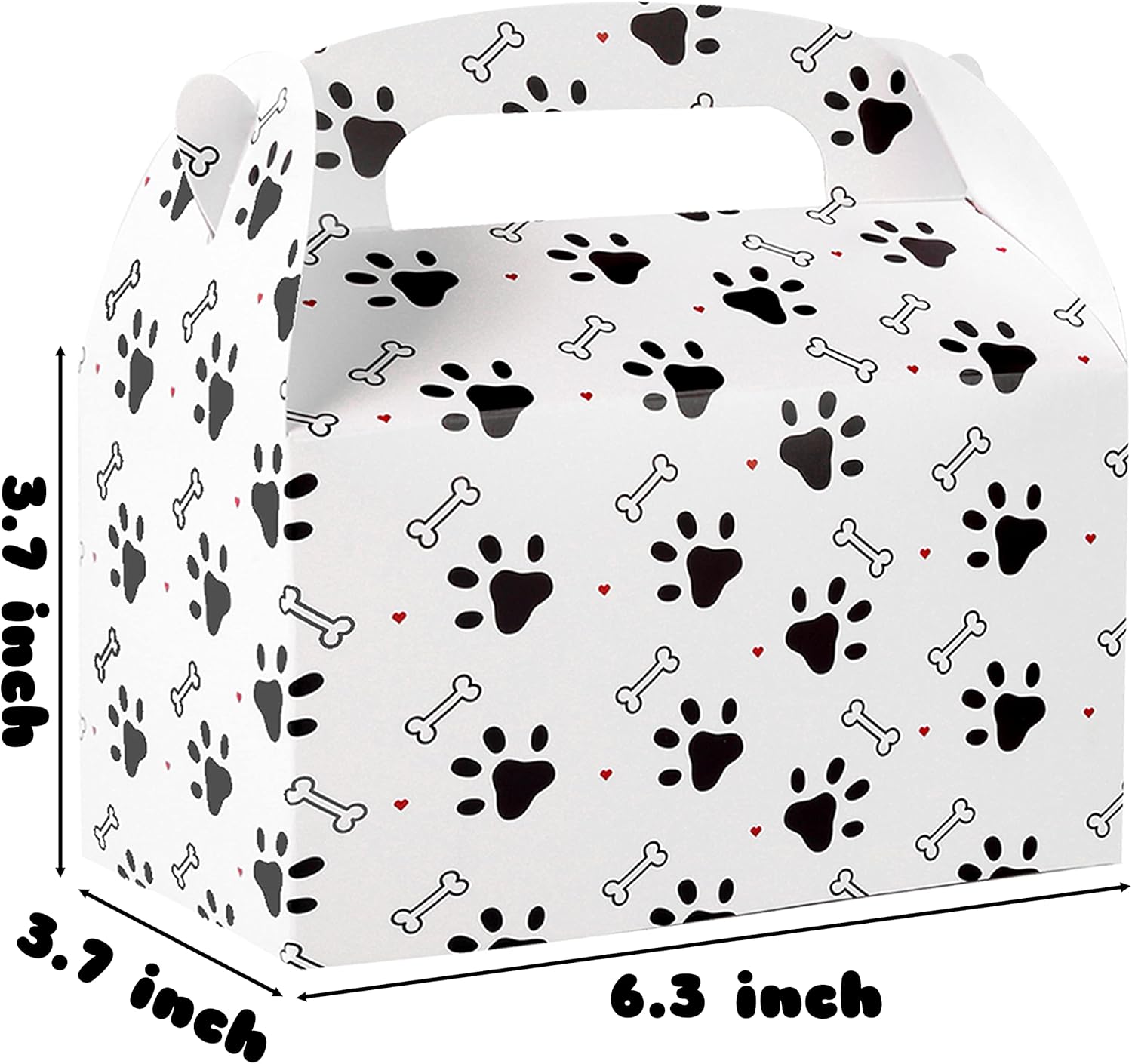 24Pcs Dog Paw Print Bone Sign Treat Boxes for Kids Birthday Party