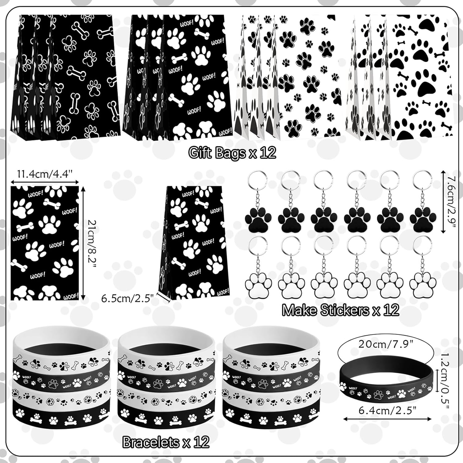 Dog Party Favors with Gift Bags and Wristbands