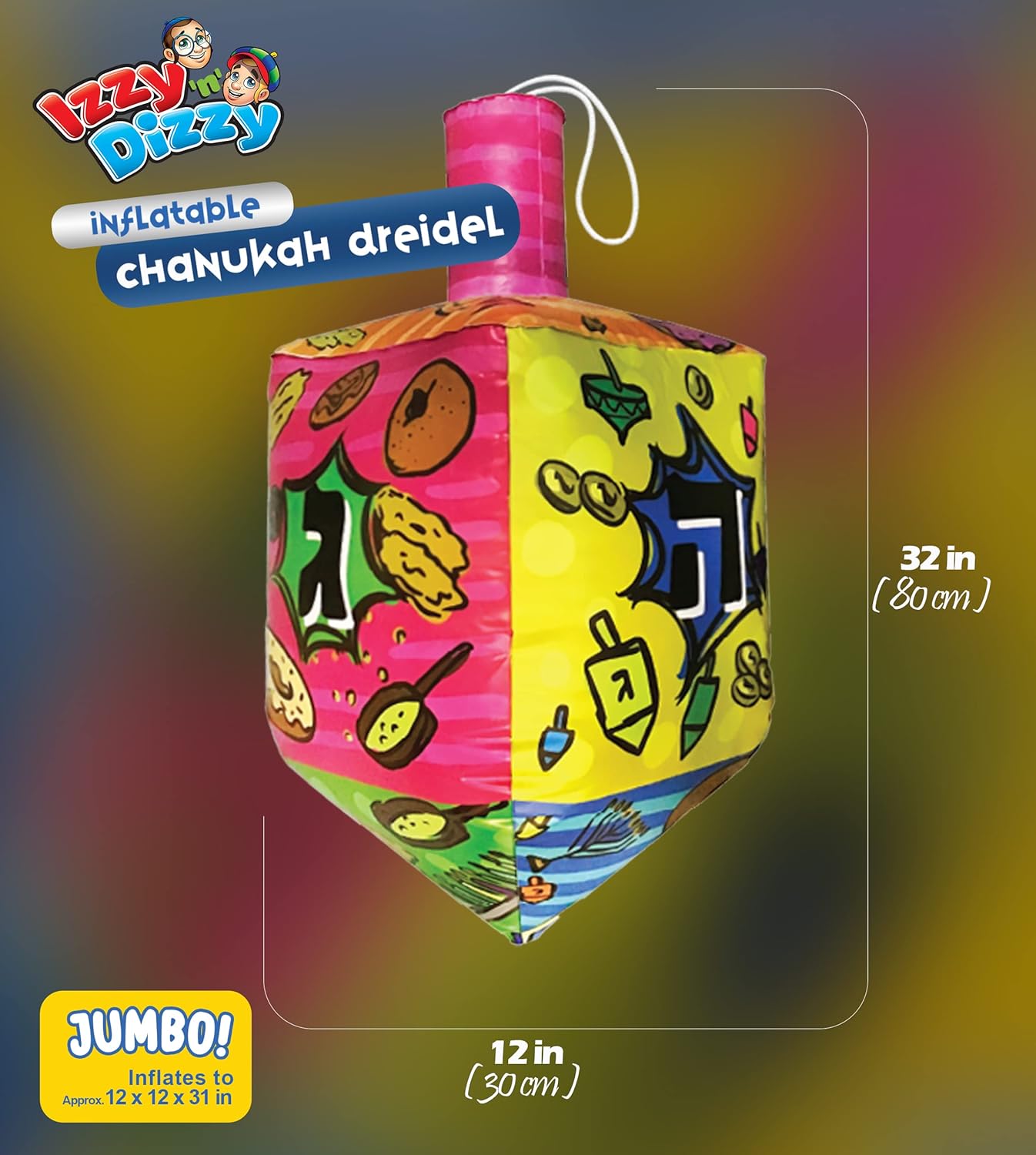 Izzy N Dizzy 36 Inch Inflatable Dreidel Hanukkah Decor