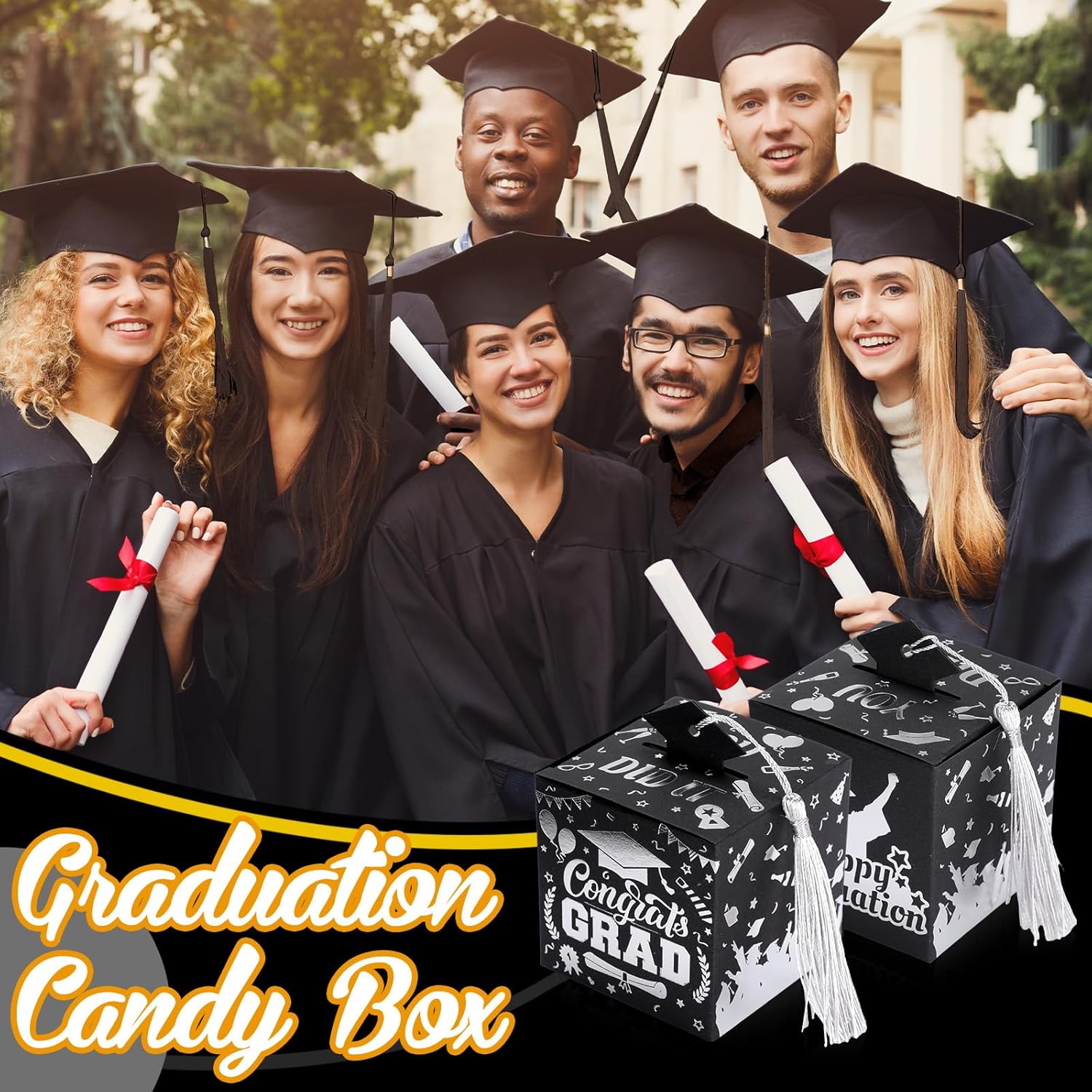 Tenceur 30 Pcs Graduation Cap Party Favor Box Set
