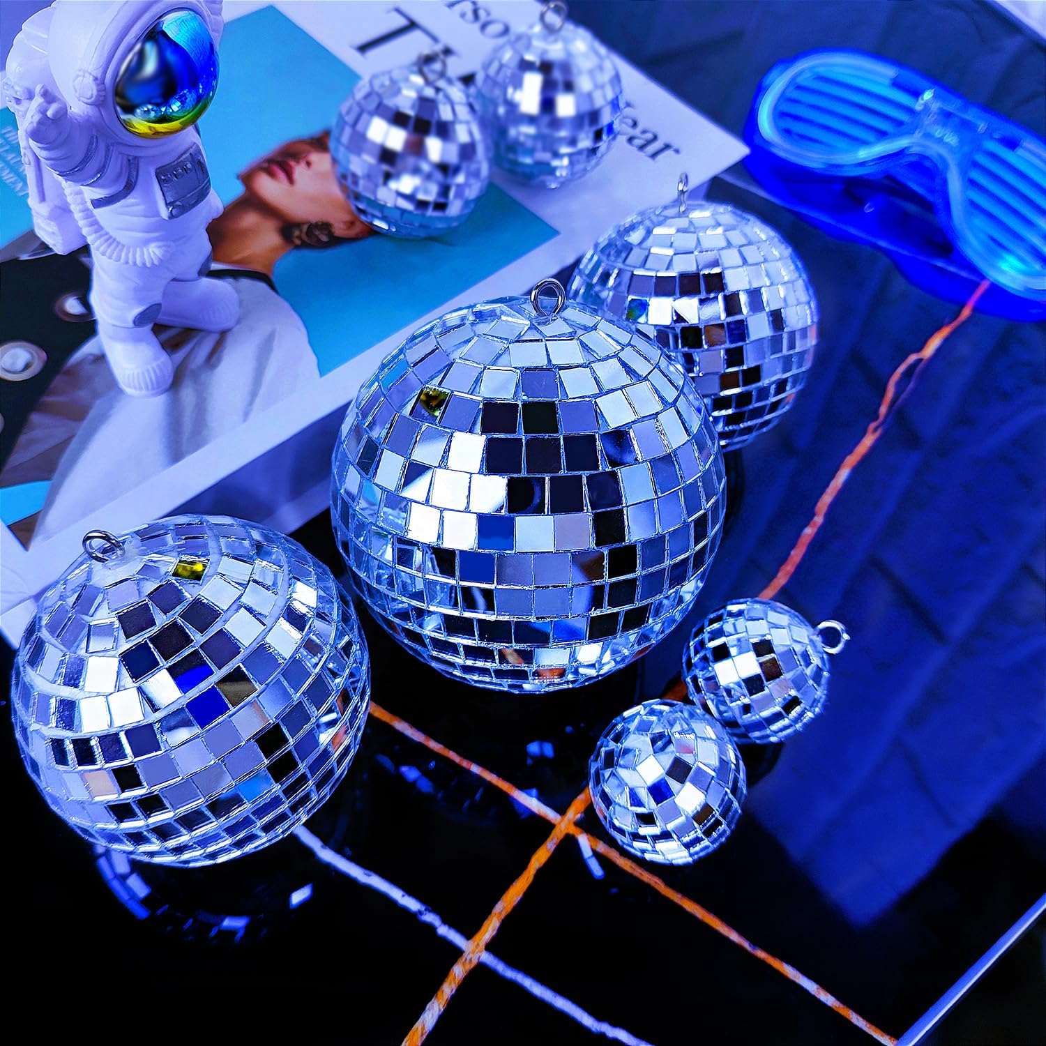 54 Pcs Mini Silver Disco Balls for Party Decor