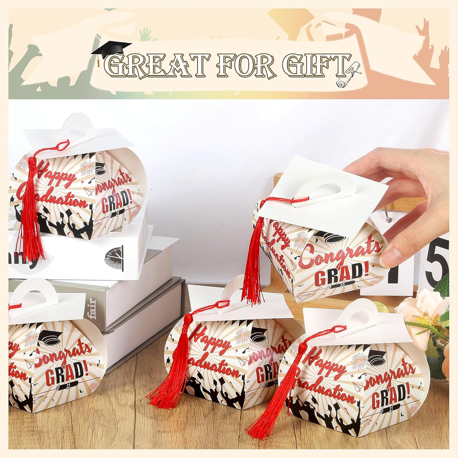 KPOSIYA Graduation Cap Candy Boxes 32 pcs