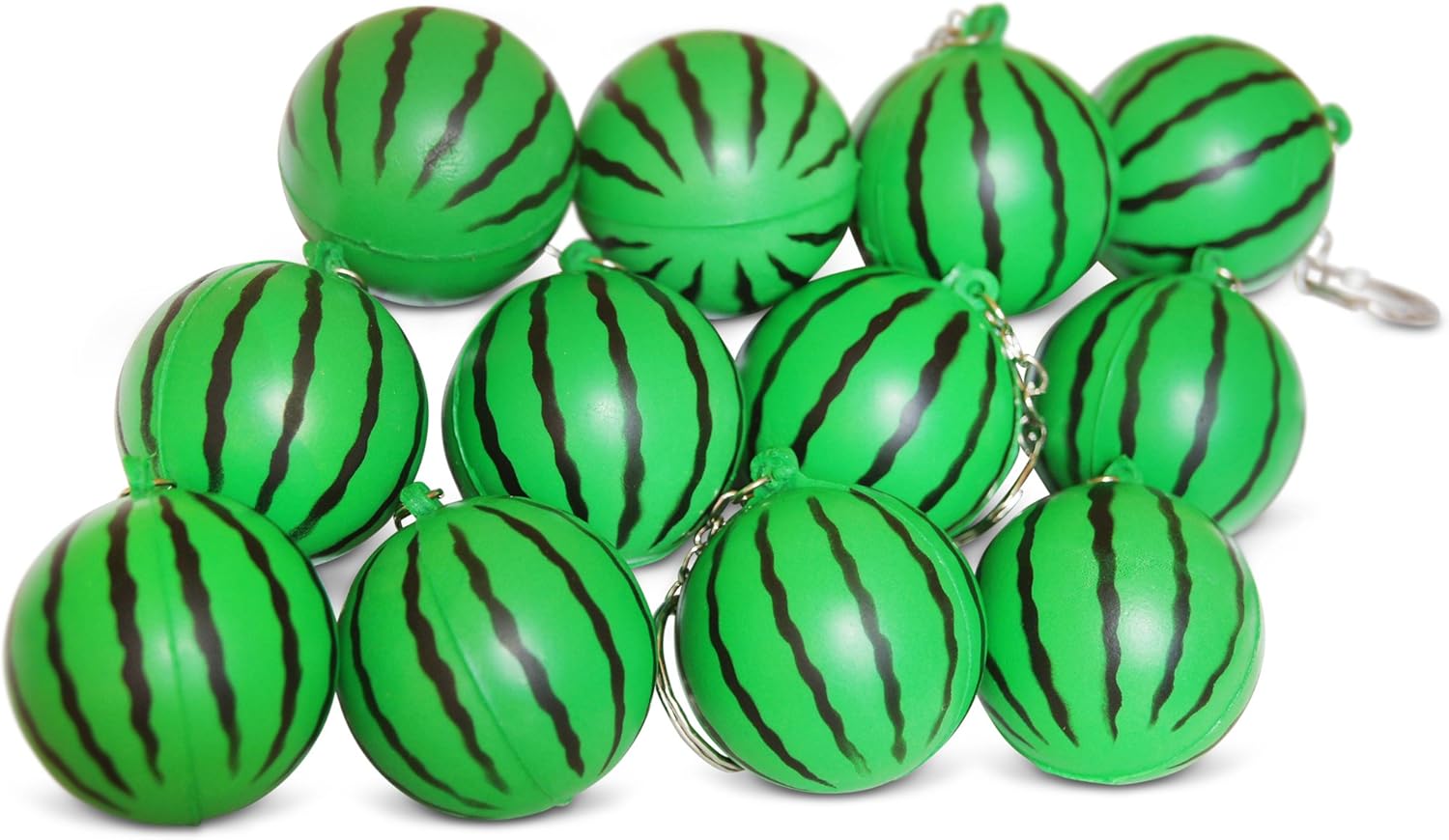 Green Watermelon Keychains 12-Piece Party Favors