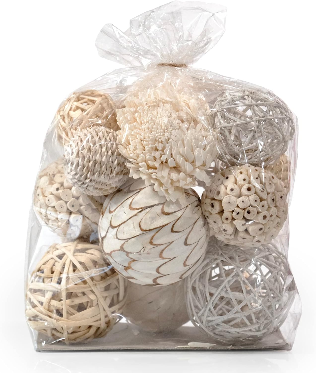 ANDALUCA Decorative Balls Bowl Filler White Cream
