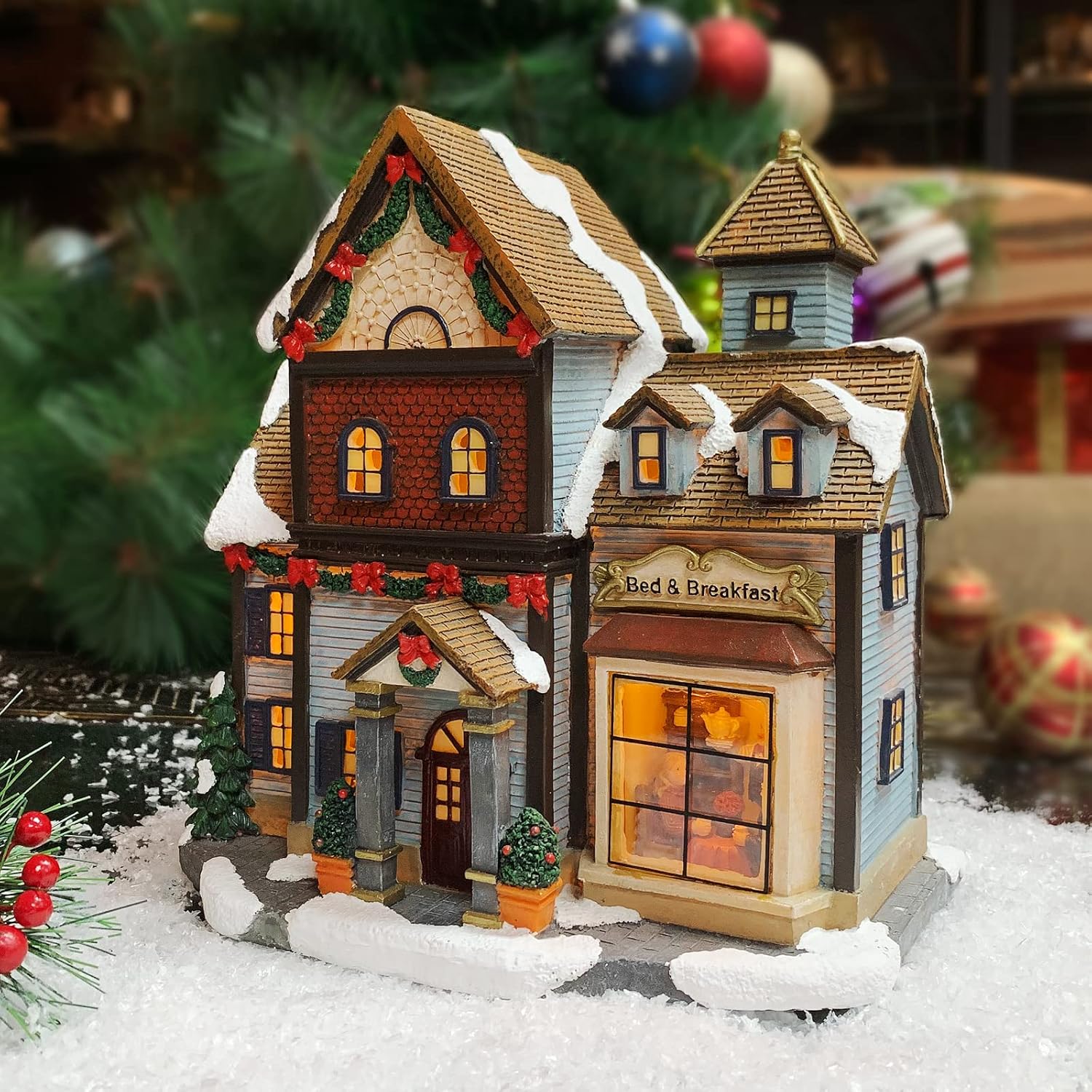 Moments In Time Christmas Village Building with LED Lights