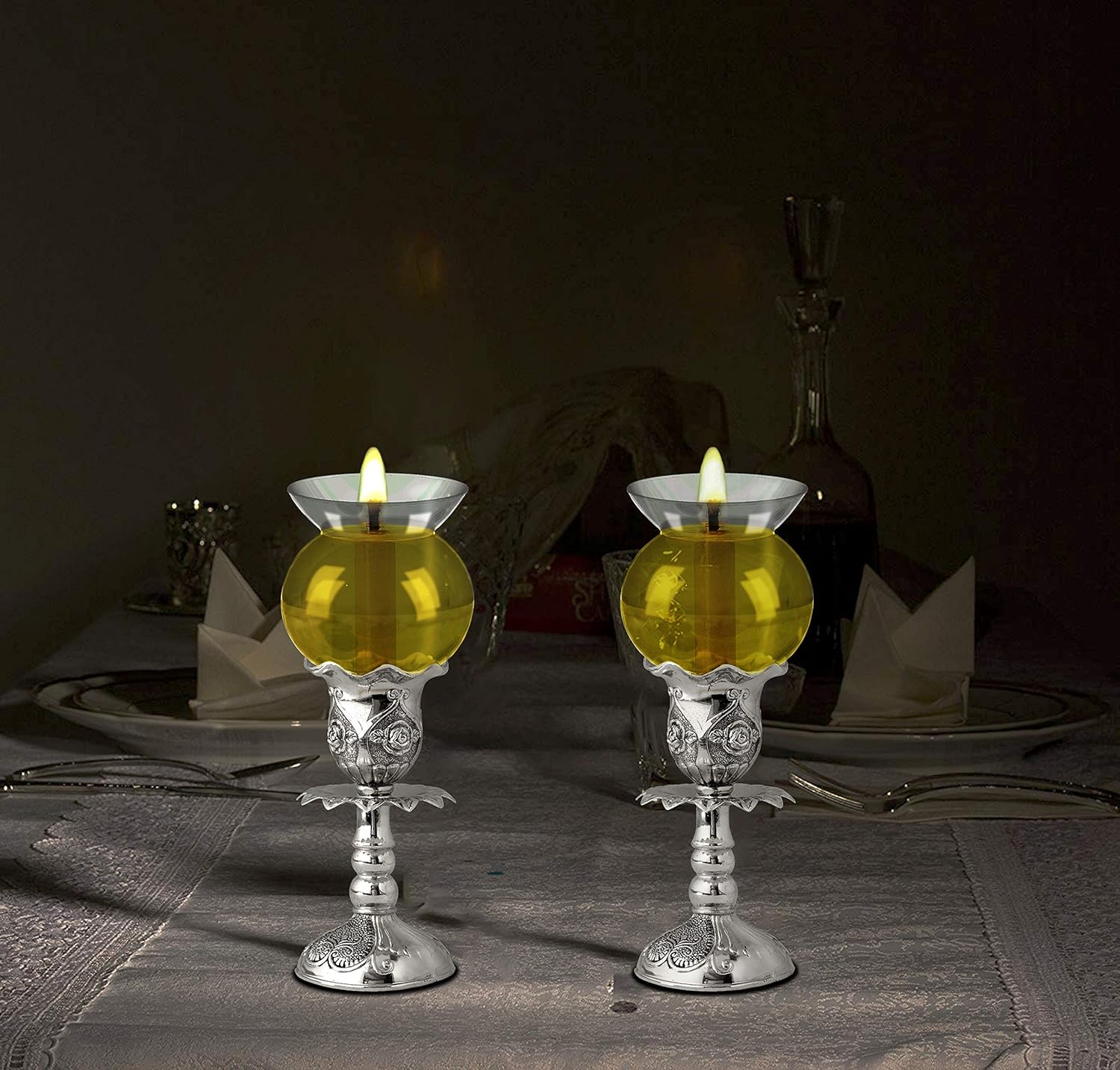 Ner Mitzvah Shabbos Candle Glass Oil Cups - 2 Pack Durable Long-Lasting