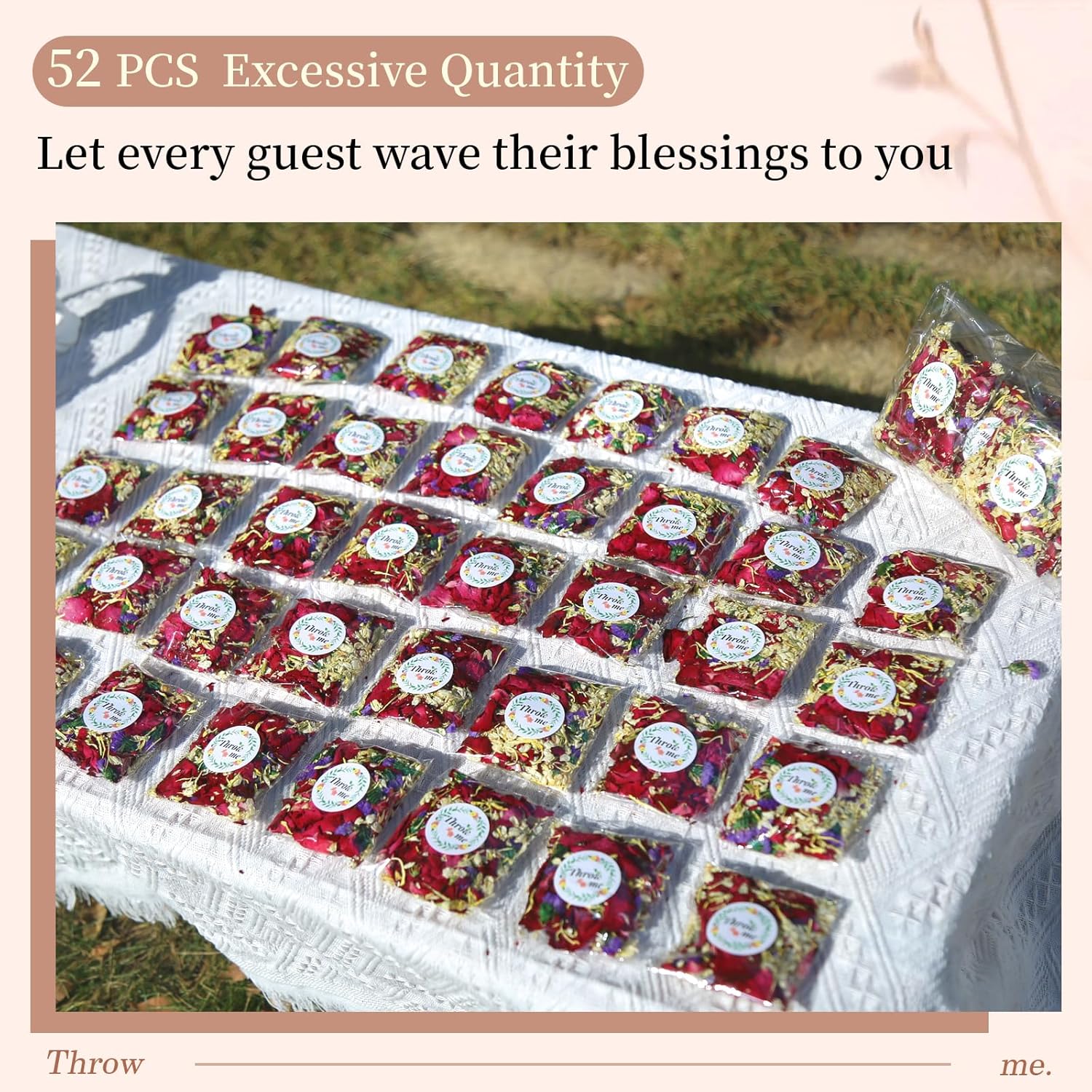 Oning 52 Pack Mix Biodegradable Confetti for Weddings and Events