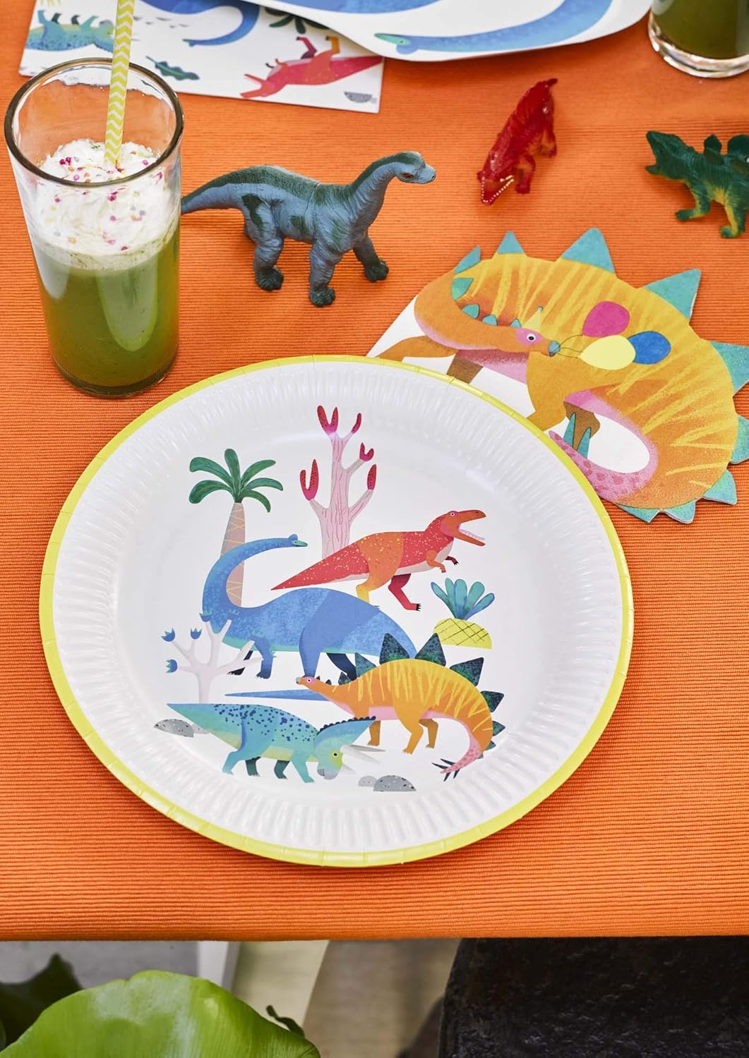 Talking Tables Dinosaur Napkins Orange Pack of 16