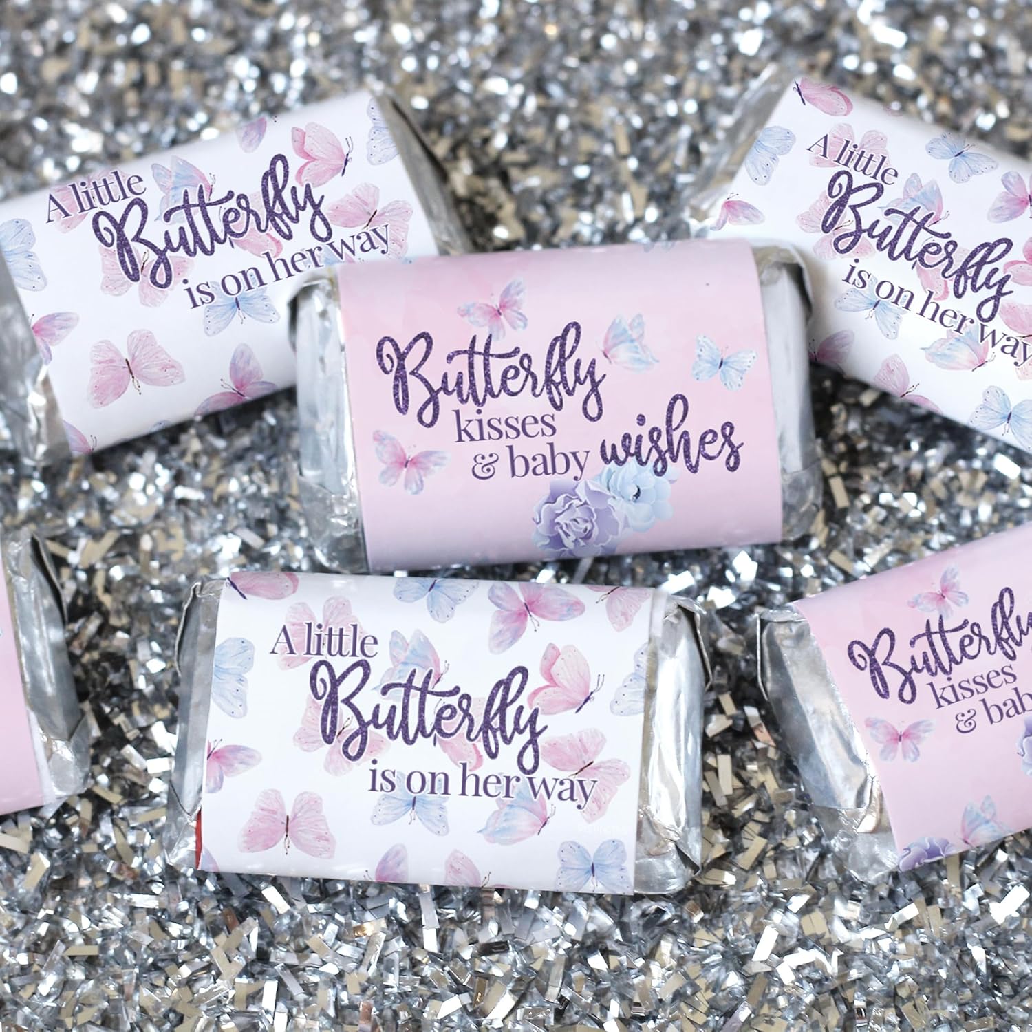 Butterfly Girl Baby Shower Stickers 42 Count