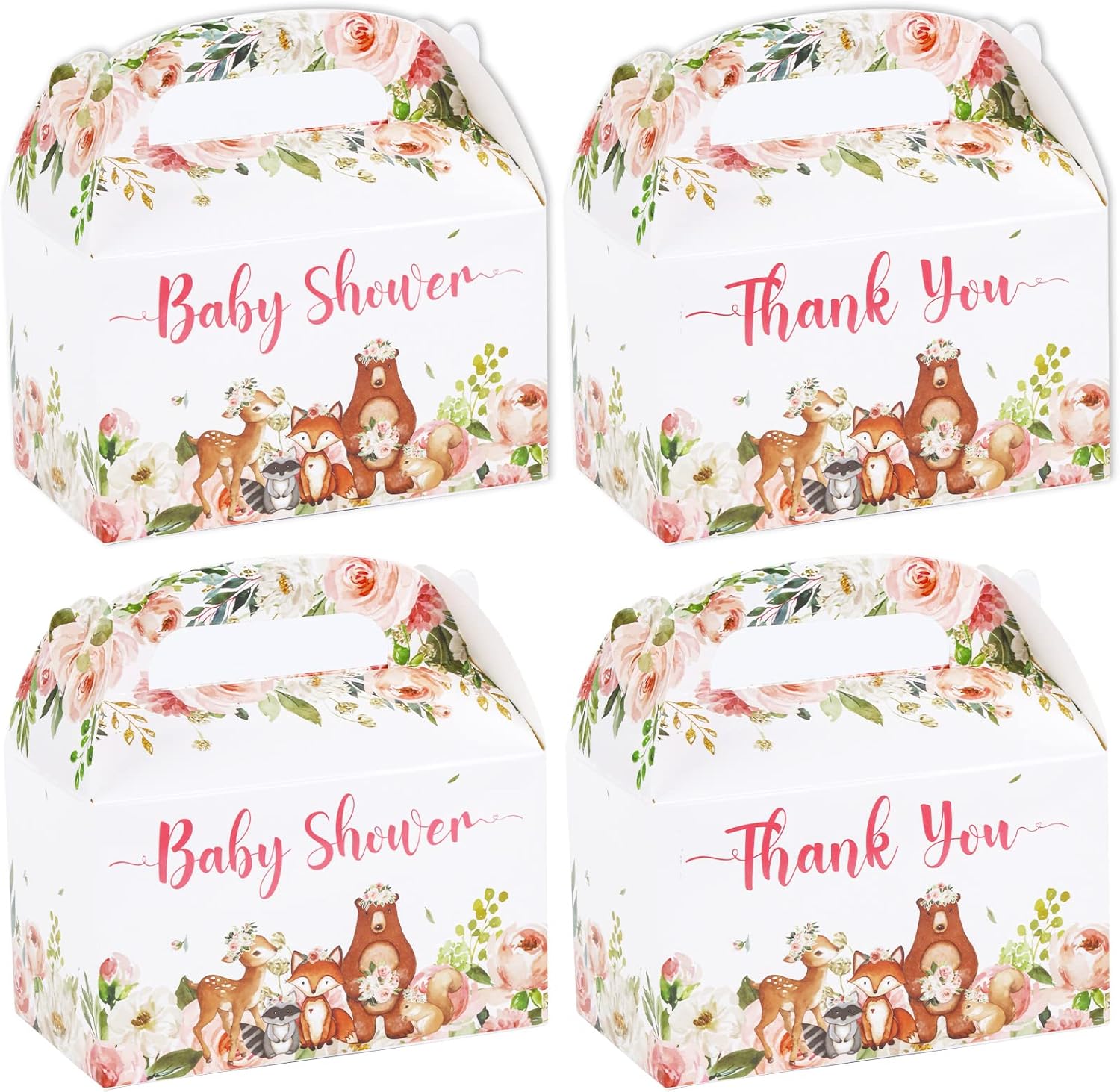 Cheereveal Woodland Baby Shower Favor Boxes 12PCS