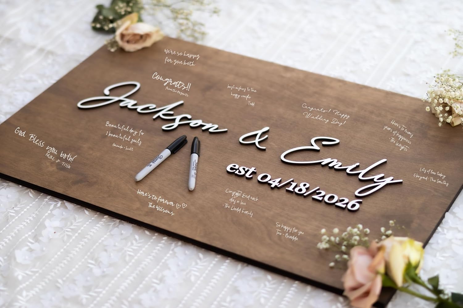Personalized Last Name Guest Book with 3D Design