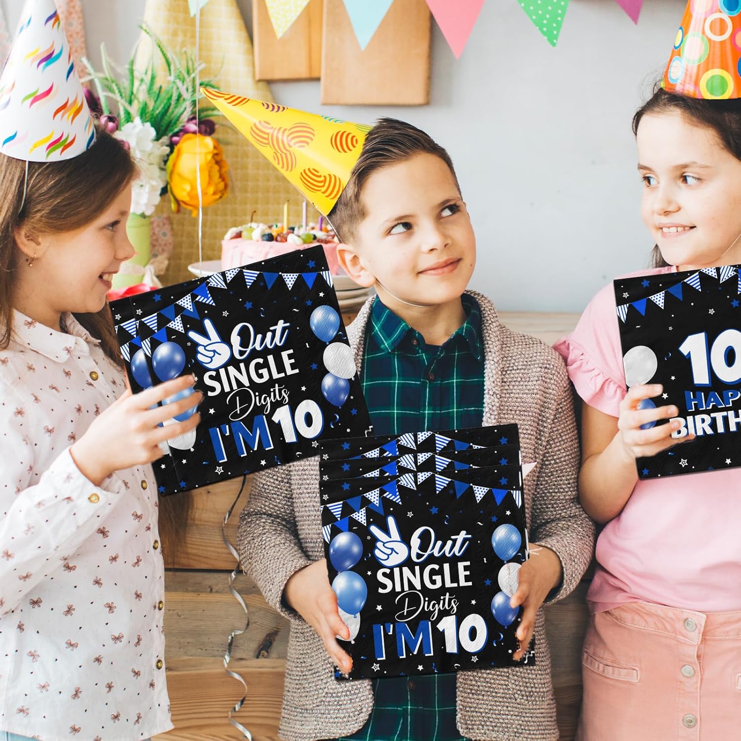 10th Birthday Napkins for Boys 40pcs Double Digits Decorations