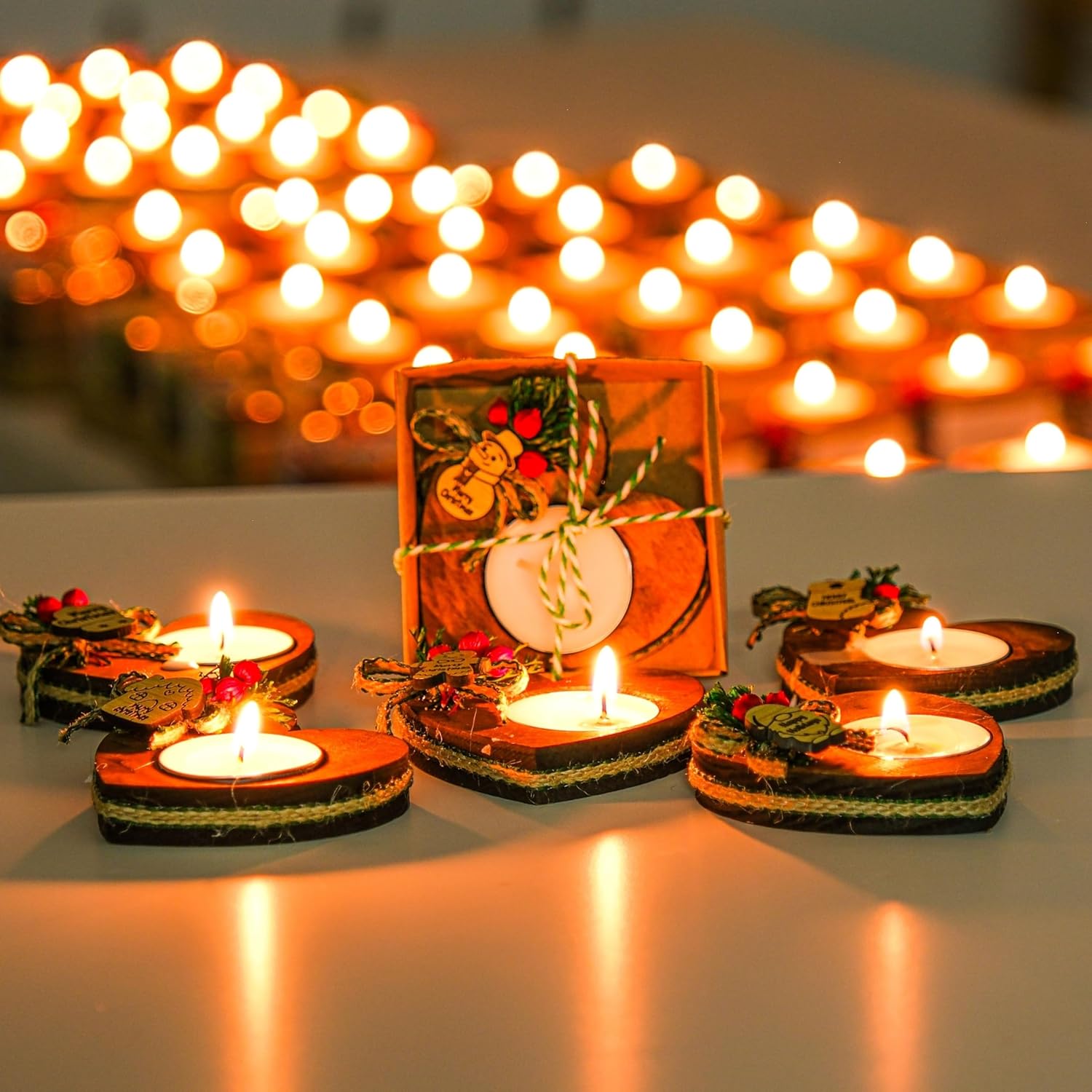 Happy Times Favors Christmas Candle Holders Set of 10