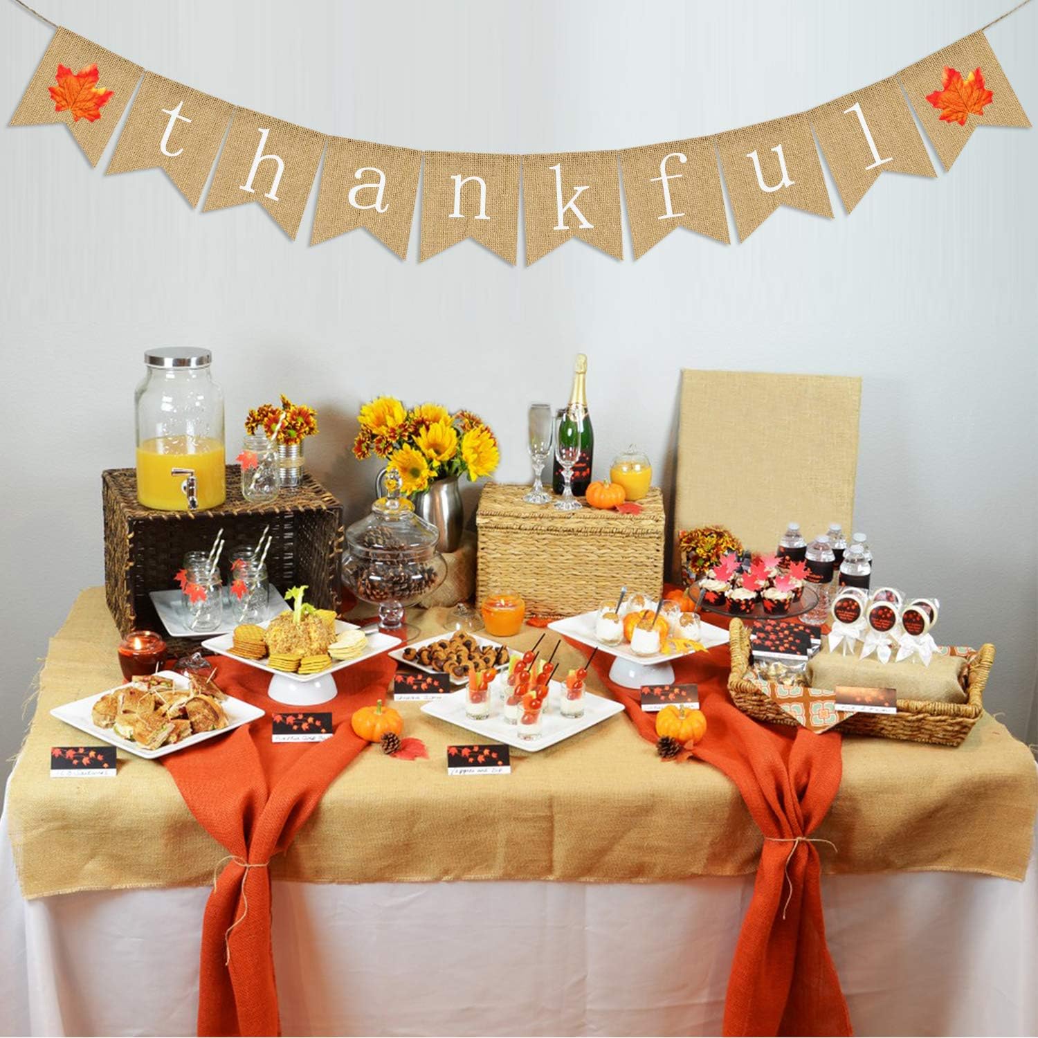 Thankful Burlap Banner for Thanksgiving Decor