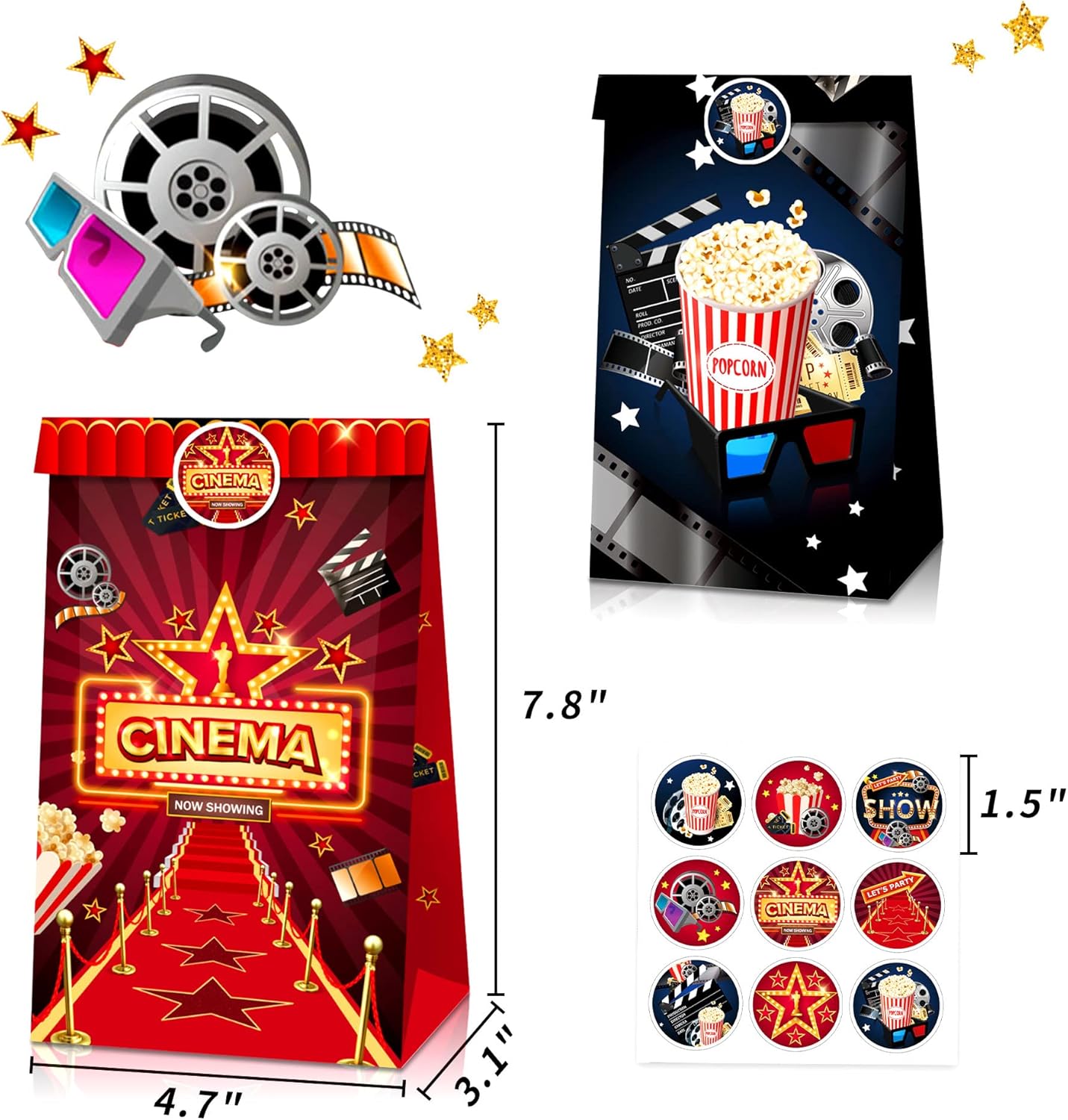 LaVenty Movie Night Party Favors 12 Count Pack
