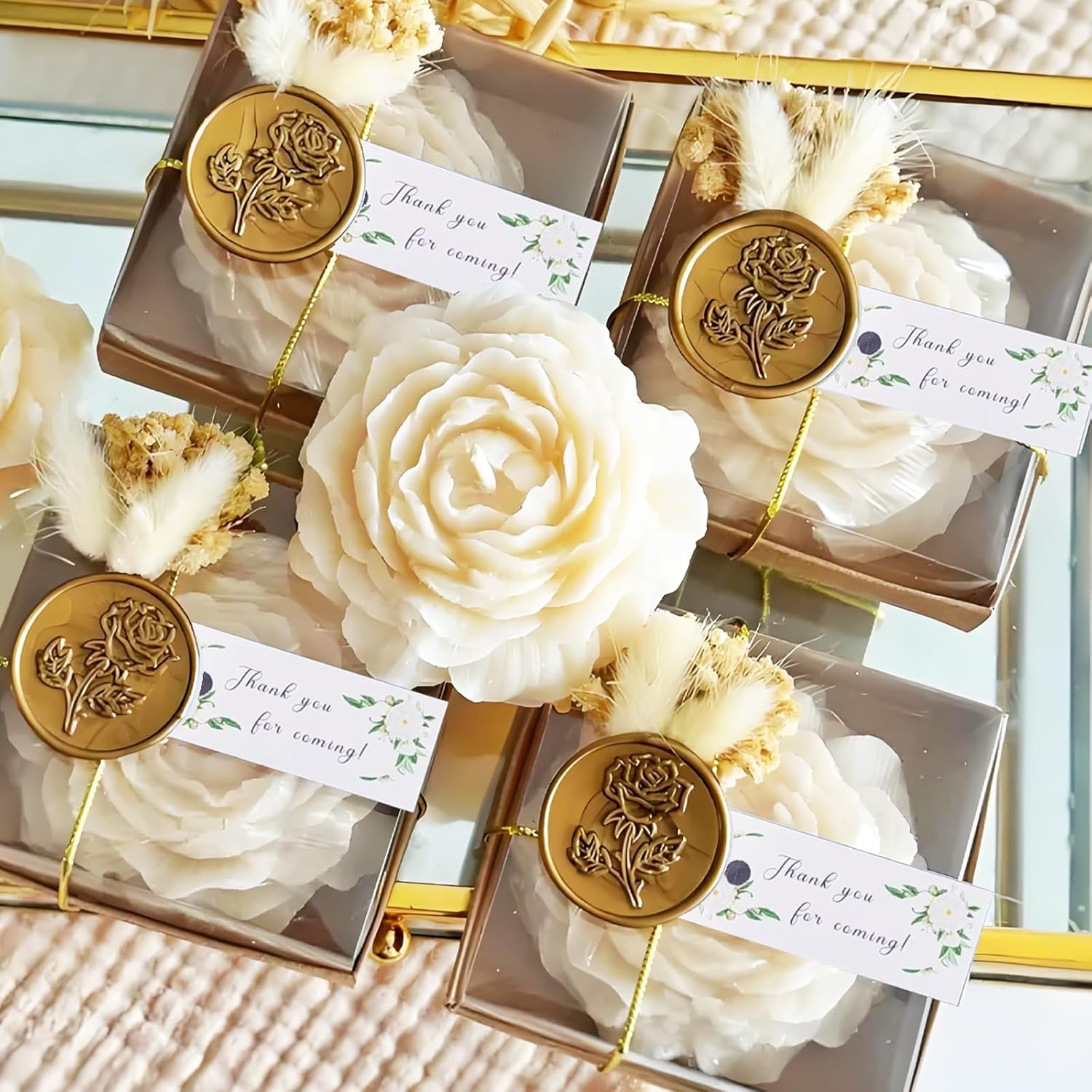 Peony Candles Party Favors Set of 10
