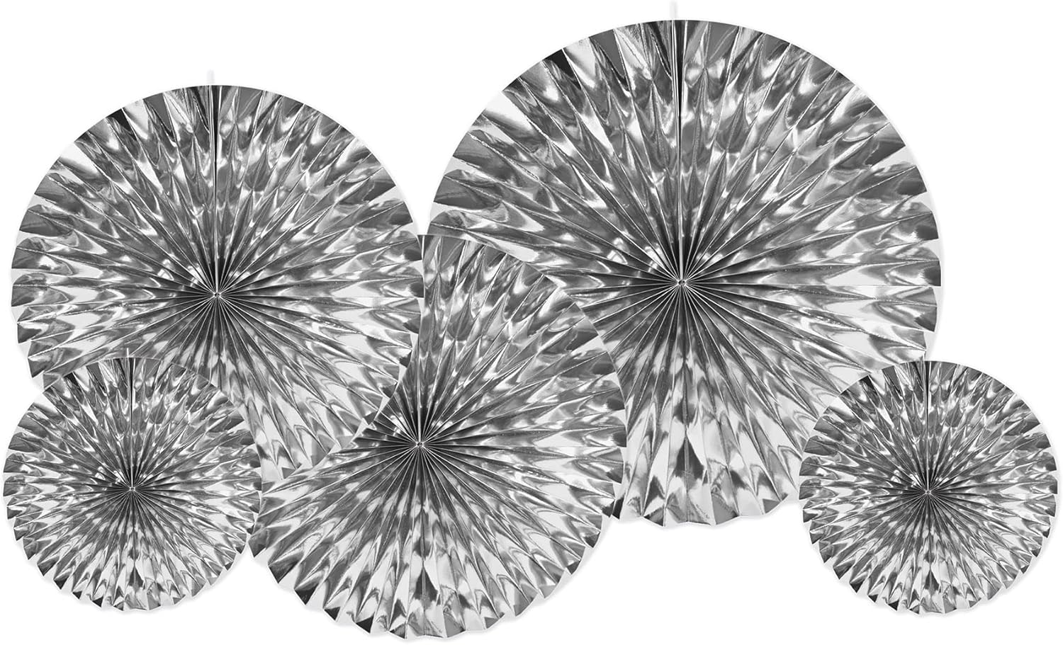 Beistle Metallic Foil Decorative Fans 5 Pack
