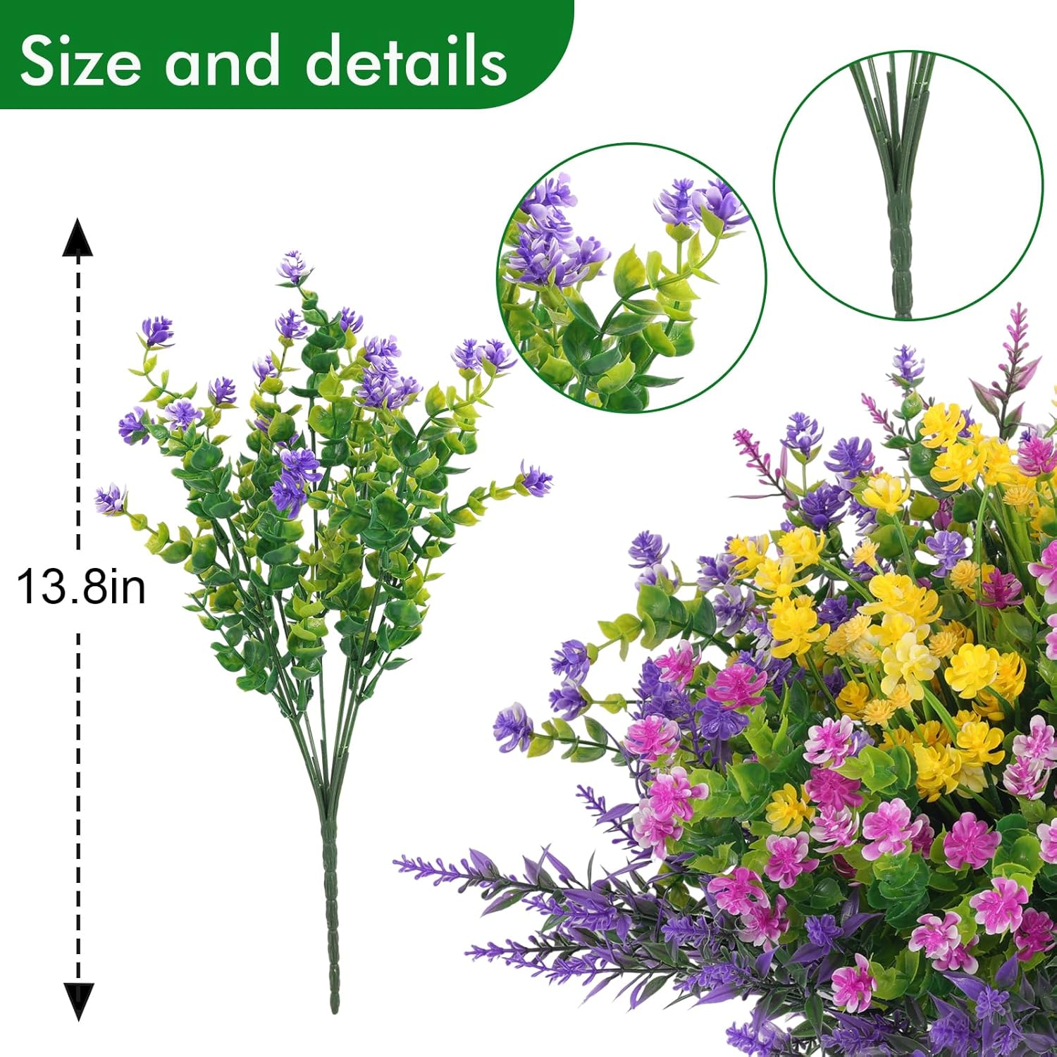 Hananona 24 Pcs Artificial Flowers Outdoor Decor